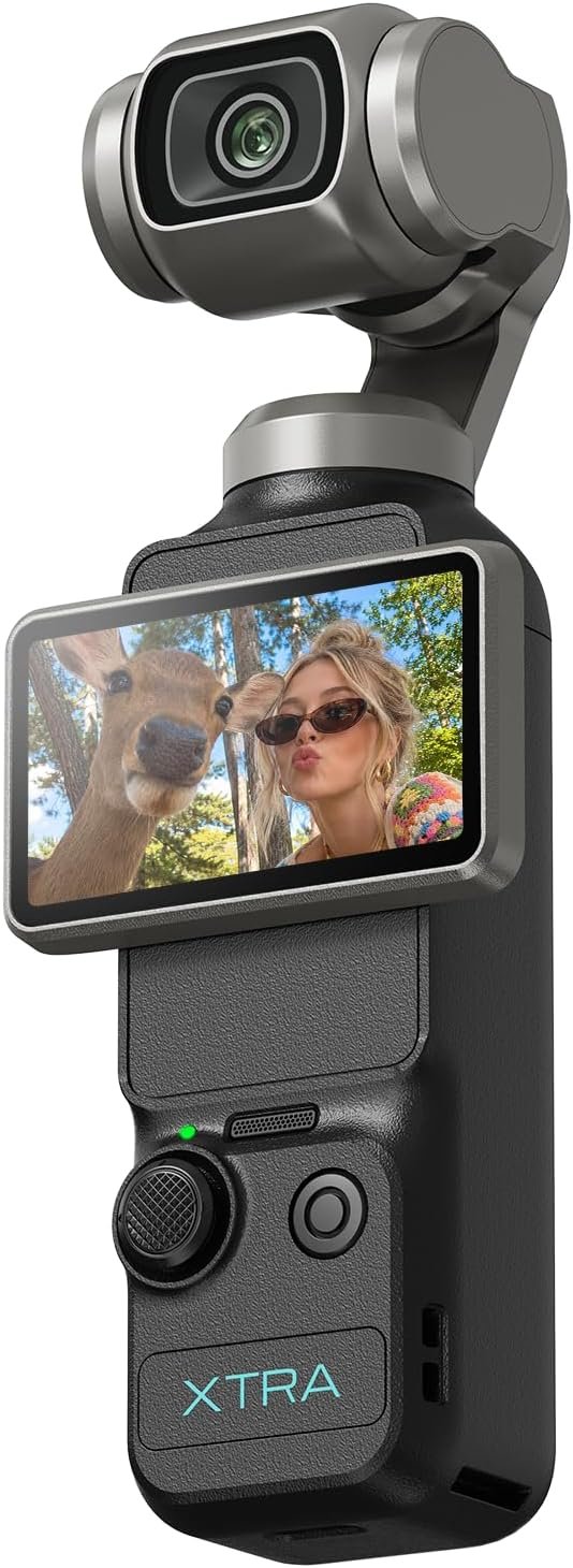 Xtra Muse, Vlogging Camera with 1” CMOS & 4K/120fps Videos, Pocket Camera with 3-Axis Gimbal Stabilizer, Fast Focusing, Face/Object Tracking, Digital Video Camera for Photography, Digital Camera