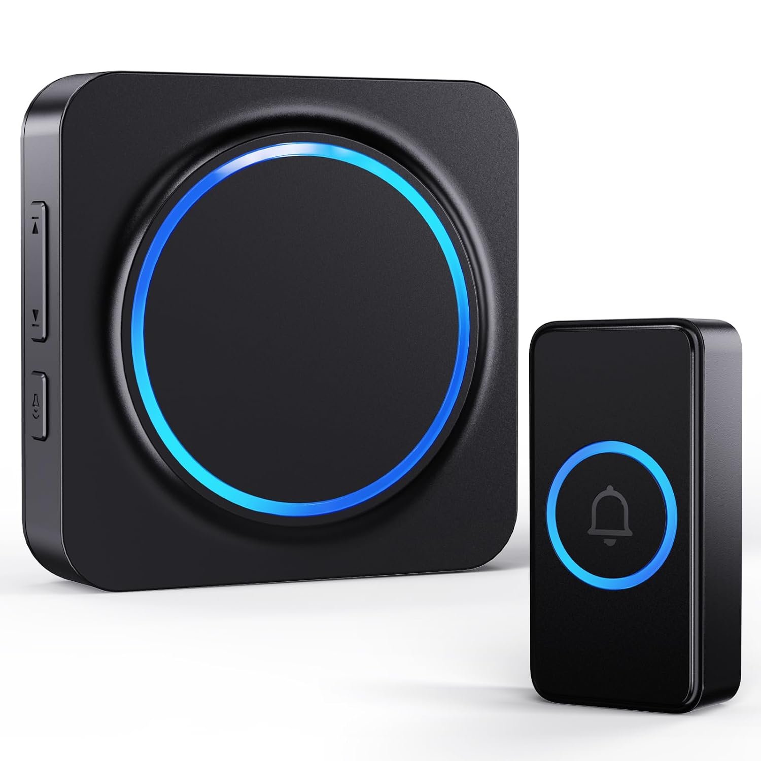 Wireless Doorbells for Home, Battery Doorbell with Waterproof 1000ft Range 5 Volume Levels 32 Chimes Colorful LED, Door Bell Ringer for Classroom 1 Button + 1 Plug-in Receivers