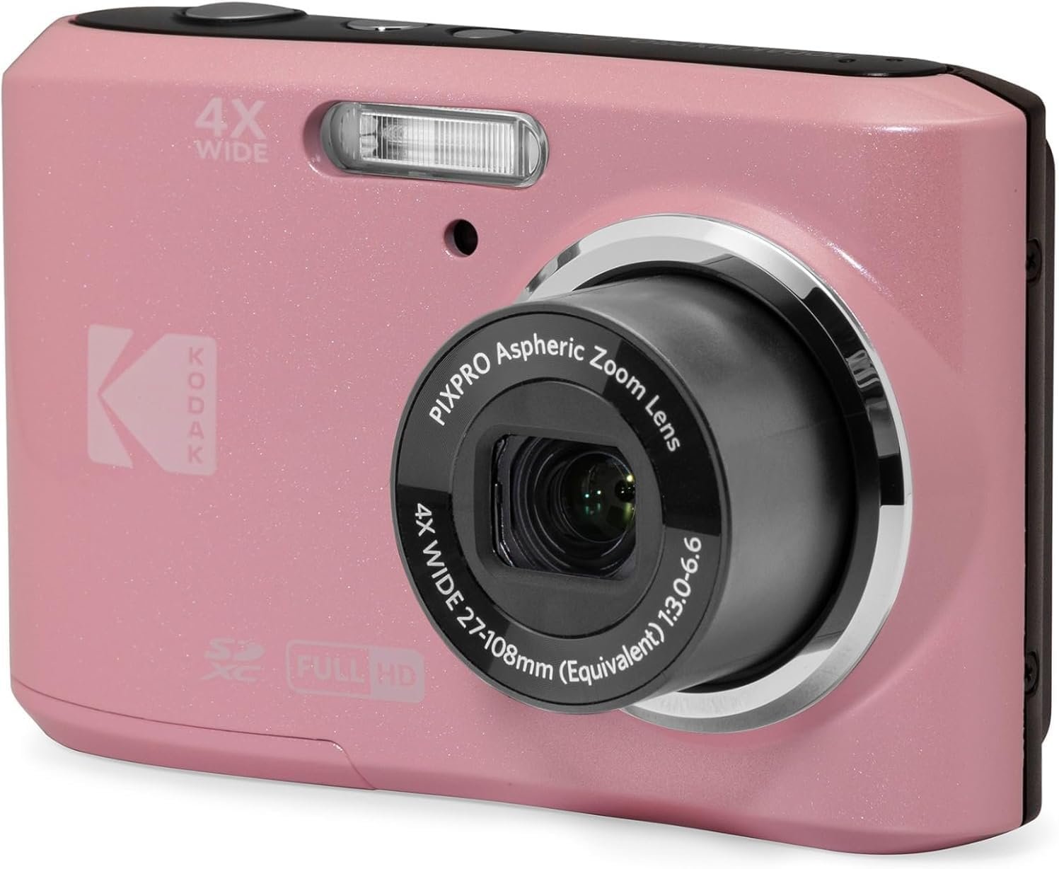 Kodak PIXPRO FZ45 16MP Point and Shoot Digital Camera with 4X Optical Zoom – Compact 27mm Wide Angle Lens for Clear Photos – 2.7 Inch LCD Screen for Families and Travelers – Pink