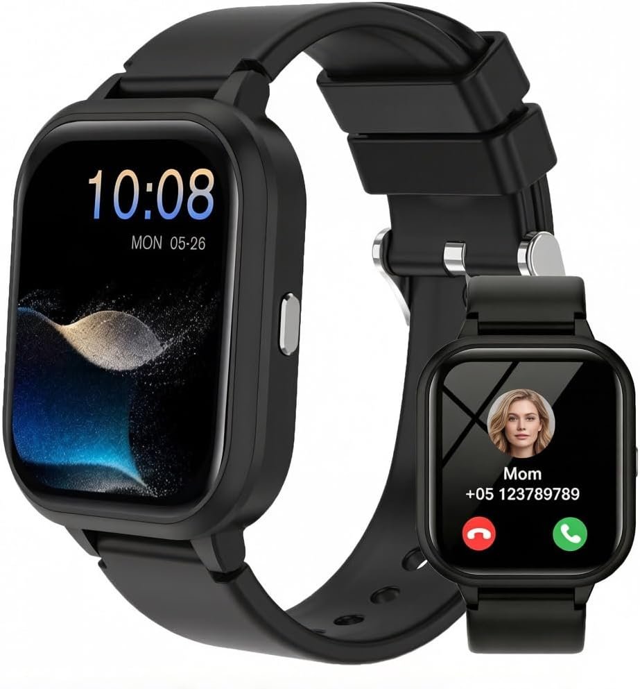 Teens Kids Smart Watch, 1.8” IP68 Boys Girls Fitness Tracker, Standalone&APP Dual Use, Bluetooth Call, DIY Sports Modes, Heart Rate&Sleep Monitor, 13 Alarms, Weather, Smart Reminder, Games, Kids Gift