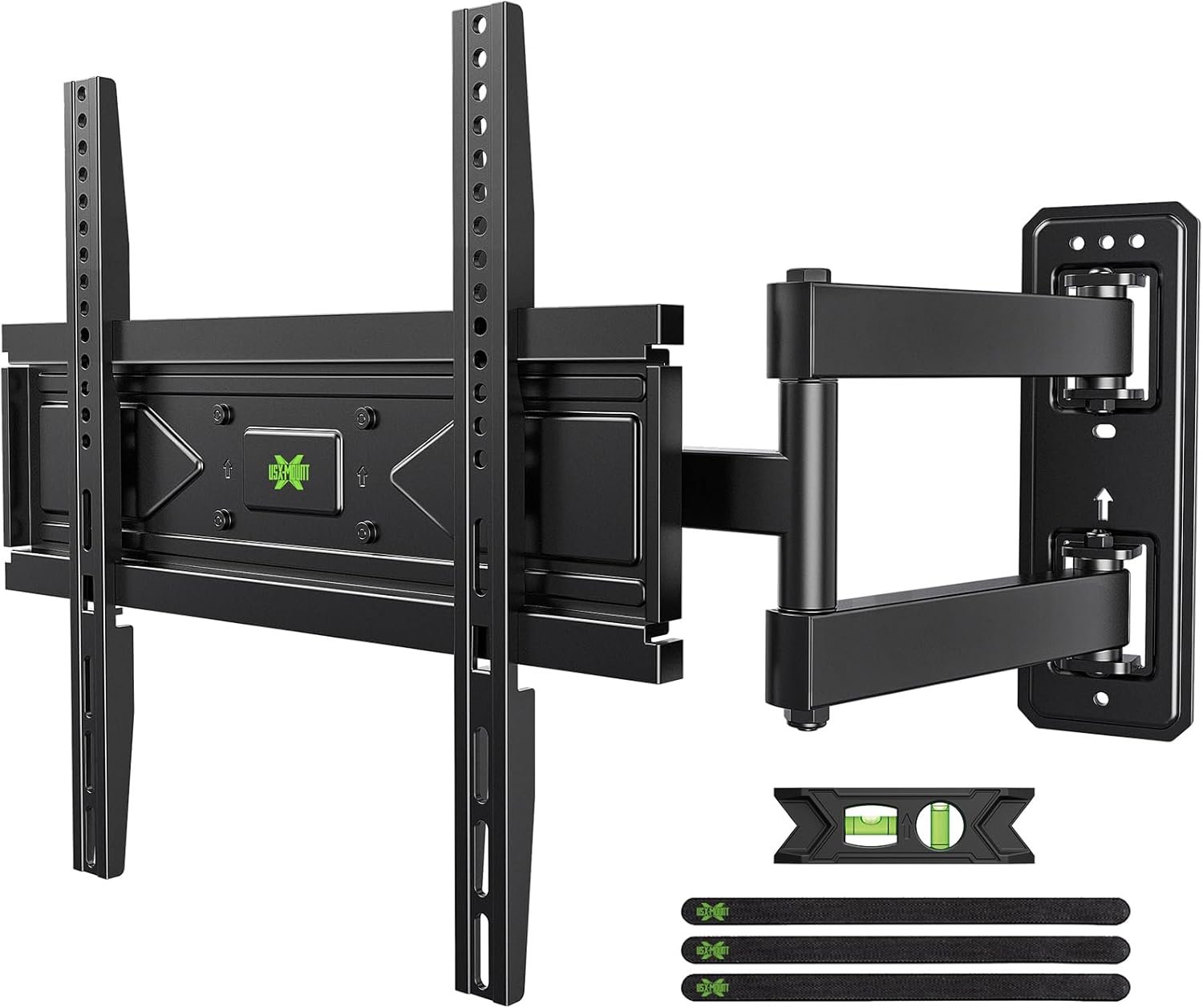 USX MOUNT Swivel TV Wall Mount for 26-60 Inch TVs up to 80 lbs, Single Articulating Arm, Full Motion TV Wall Mount Bracket with Swivel and Tilt, Max VESA 400x400mm