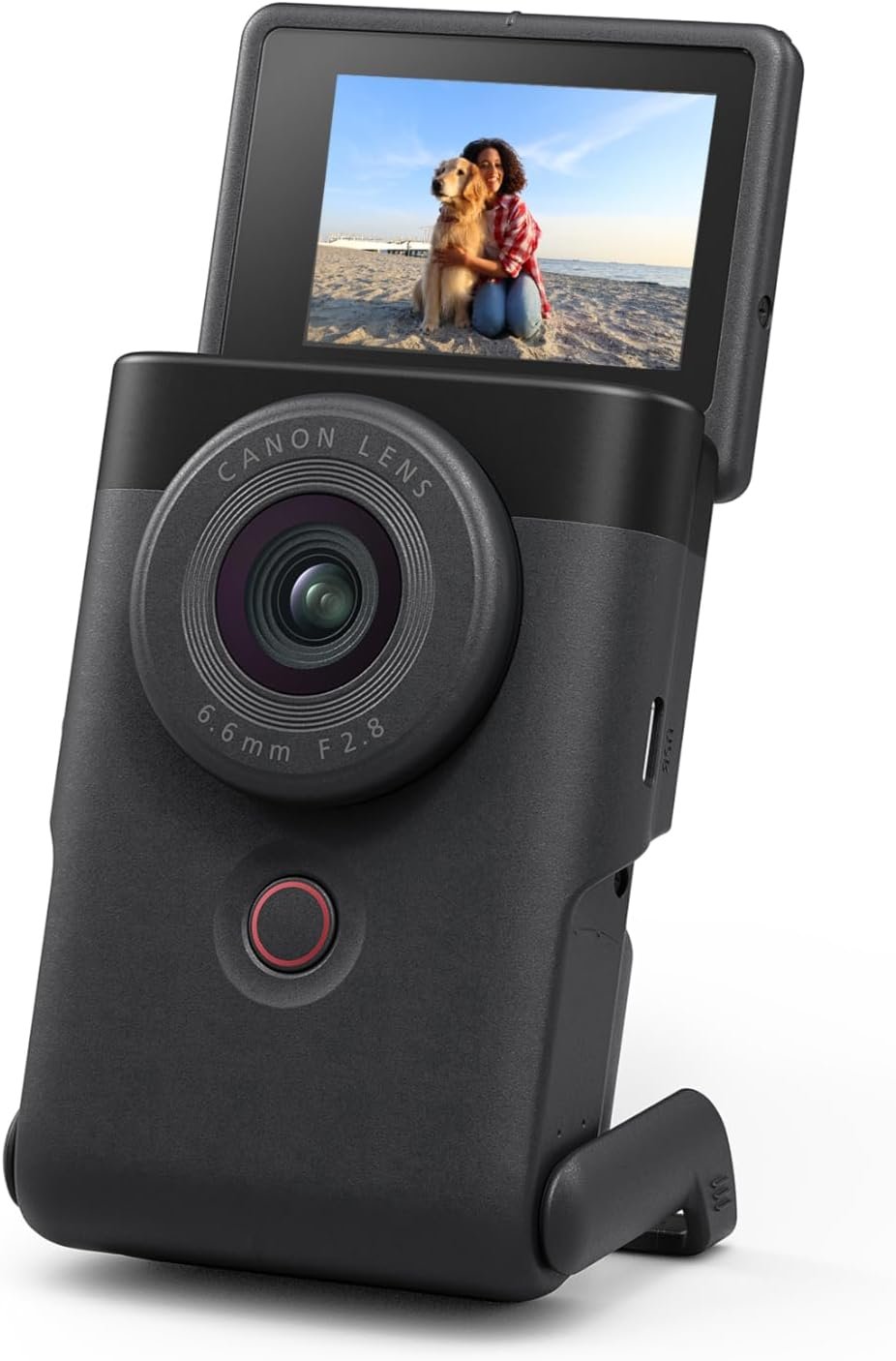Canon PowerShot V10 Compact Vlogging Camera, 1″ CMOS Sensor, 4K Video Streaming, Built‑in Wide‑Angle Zoom Lens, Flip‑LCD & Stereo Mic, Image Stabilization, Creator Studio in Your Pocket, Black