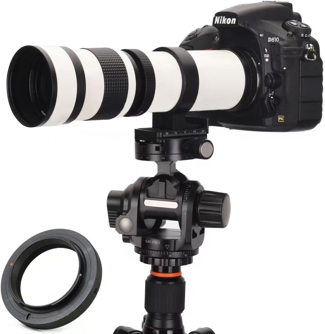 JINTU 420‑800mm F/8.3‑F16 Super Telephoto Zoom Manual Focus Lens, Universal T2 Thread Mount, Compatible with Canon Sony Nikon Fuji Pentax DSLR & Mirrorless Cameras (Adapter Sold Separately)