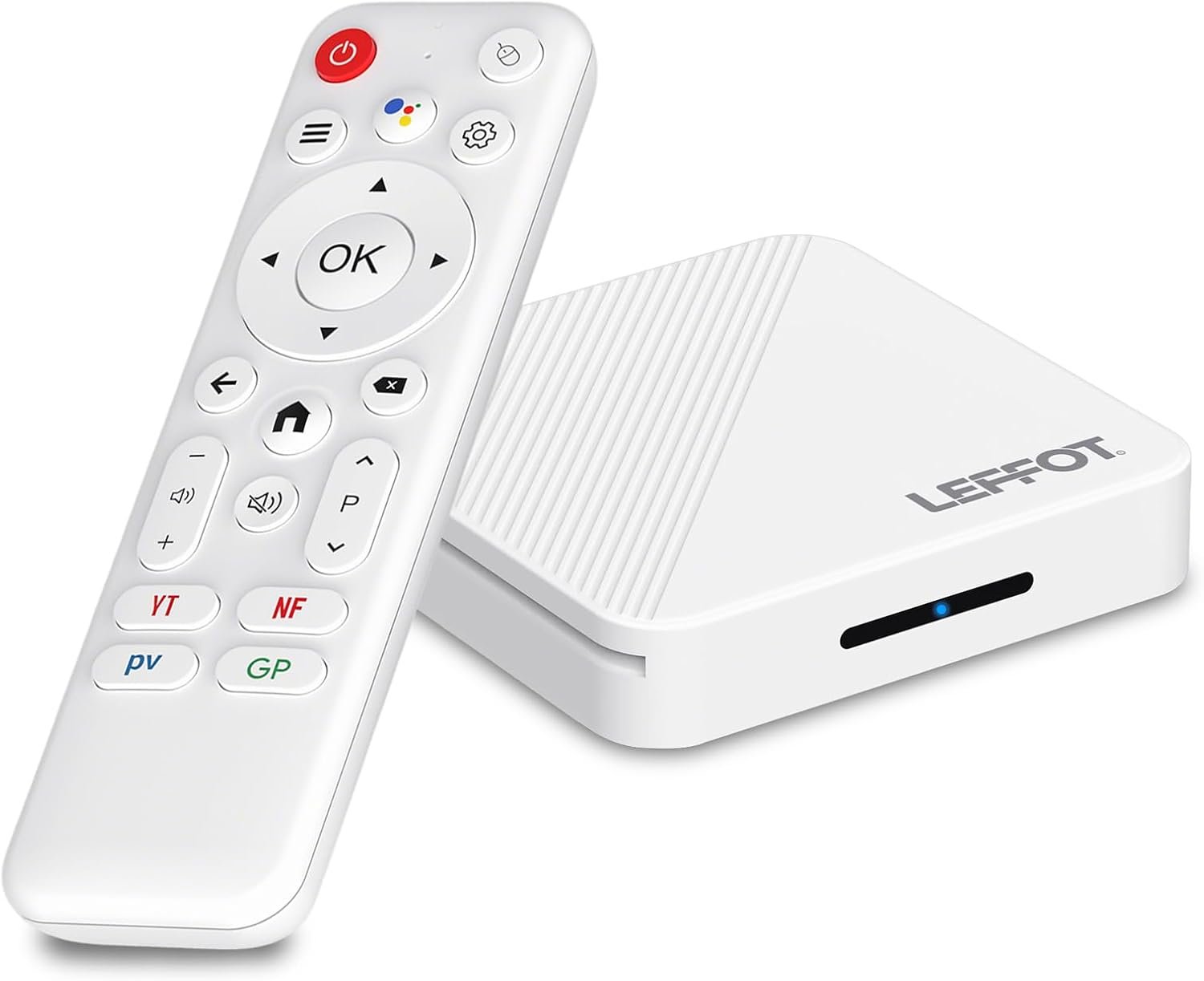 Android 14.0 TV Box 2026, LEFFOT H313 4K Ultra HD Streaming Device for TV | 2GB RAM + 16GB ROM, Support Voice Remote, 2.4G & 5G WiFi 6, 100M Ethernet, BT 5.4 USB 3.0, RK3518 Quad-Core A53