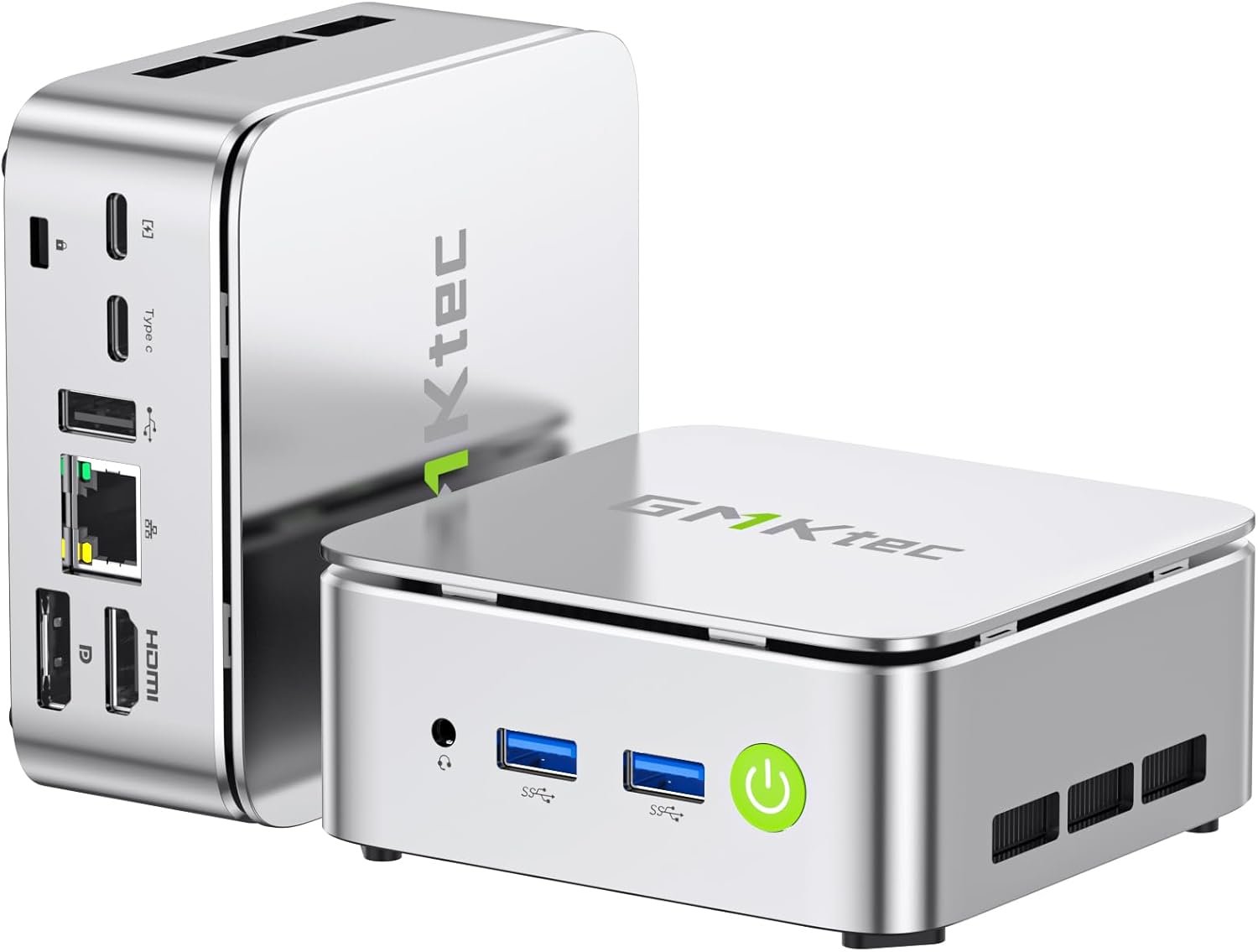 GMKtec Mini PC G10, AMD Ryzen 5 3500U (Beats 4300U/N150/3300U), 16GB RAM 256GB SSD, Triple 4K Display 2.5GbE LAN, WiFi/BT/USB-C/DP/HDMI 2.1 Business Office Home, Silver White