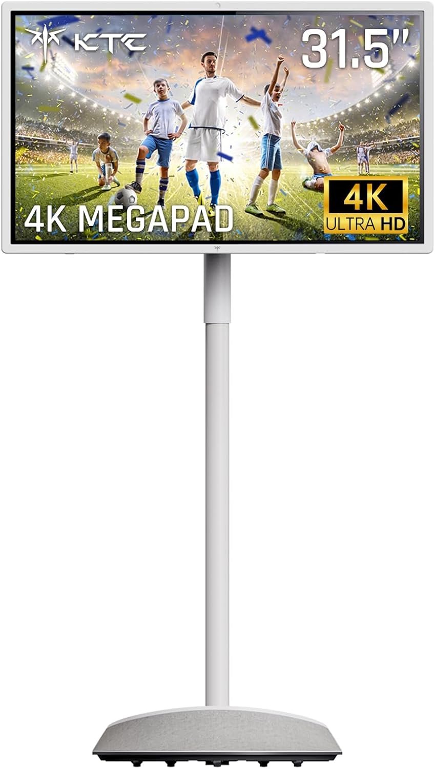 KTC 32″ 4K Smart Portable Monitor MEGAPAD, Google EDLA Certified, A32Q7 MAX | Speaker & Camera, 16G+256G Storage, UHD Touchscreen on Wheels, Built-in Battery, Full Swivel Rotation, Remote Control