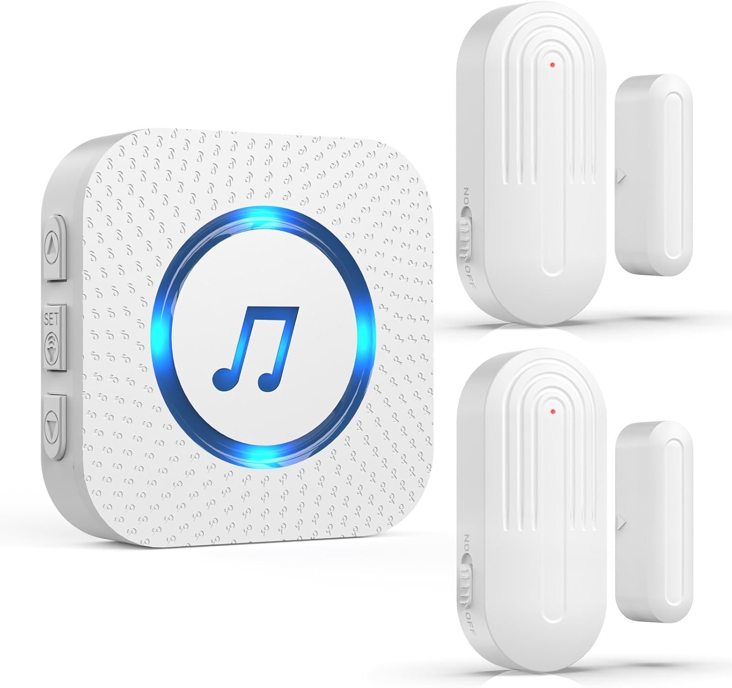 Door Chime,SanJie Wireless Door Sensor Chime When Door Opens,Door Entry Alarm Chime for Business/Home/Kids,500 FT Range,26 Chimes 5 Adjustable Volume, 2 Sensors + 1 Receivers