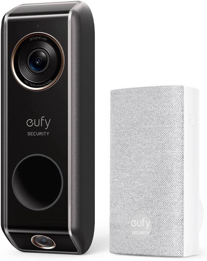 Security Video Doorbell (Wired) S330 with Chime, Dual Cam,Delivery Guard,Security Camera,2K with HDR, No Monthly Fee, 16-24V, 30VA, homebase NOT Supported, Motion Only Alert (Renewed)