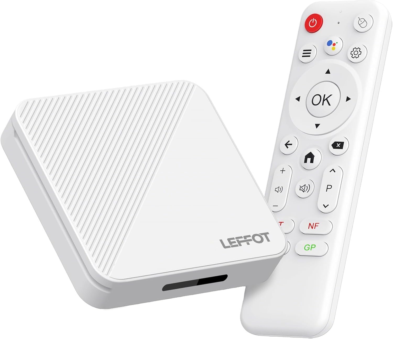 Android 14.0 TV Box 2025, LEFFOT H313 4K Ultra HD Streaming Device for TV | 2GB RAM + 16GB ROM, Smart TV Box with Voice Remote, BT 5.4, USB 3.0, HDR 10, 2.4G & 5G WiFi 6