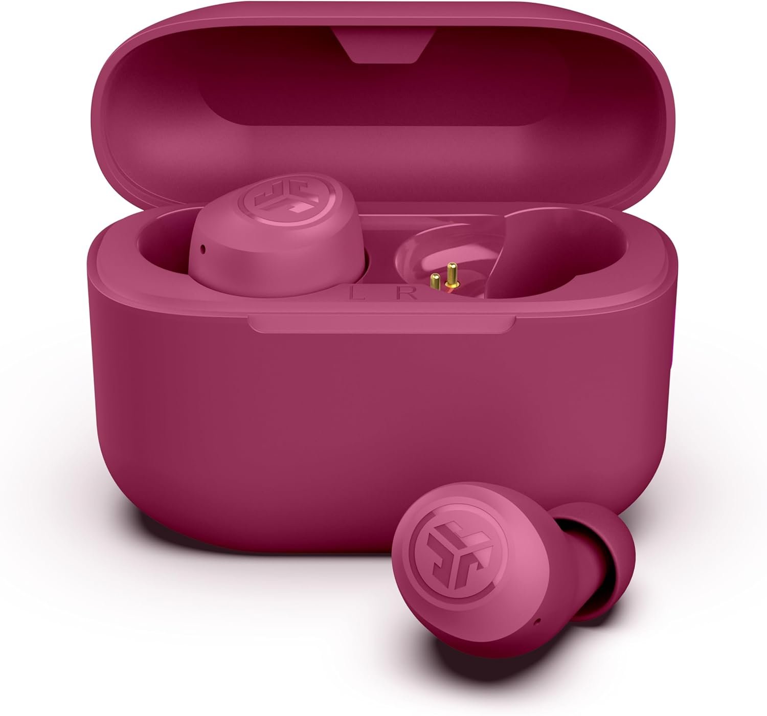 JLab Go Air Pop+, True Wireless Earbuds, Bluetooth Earbuds with Microphone, Dual Connect, EQ3 Sound, Dark Pink