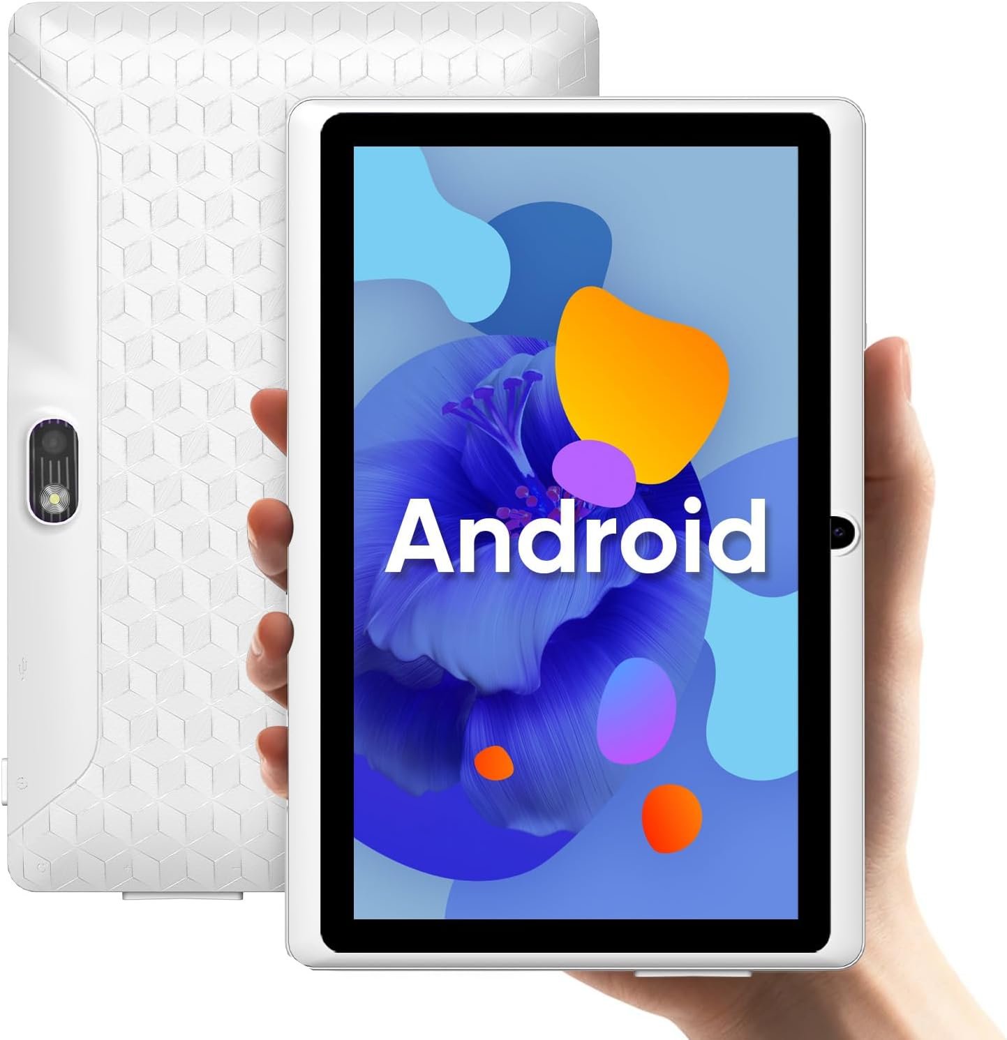 7 Inch Android Tablet, 6GB RAM 32GB ROM, 1TB Expandable Storage, Quad-Core Processor, HD Display, WiFi, Bluetooth, Dual Camera, 3000mAh Battery, White Tablet for Kids & Travel(White)