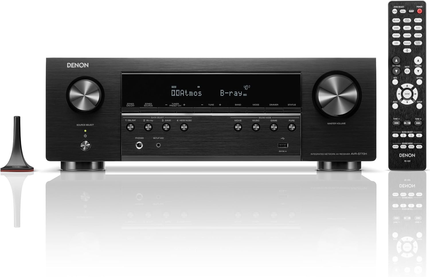 Denon AVR-S770H 7.2 Ch Home Theater Receiver – 8K UHD HDMI Receiver (75W X 7), Wireless Streaming via Built-in HEOS, Wi-Fi, Dolby TrueHD, DTS Neural:X & DTS:X Surround Sound, Bluetooth Amplifier