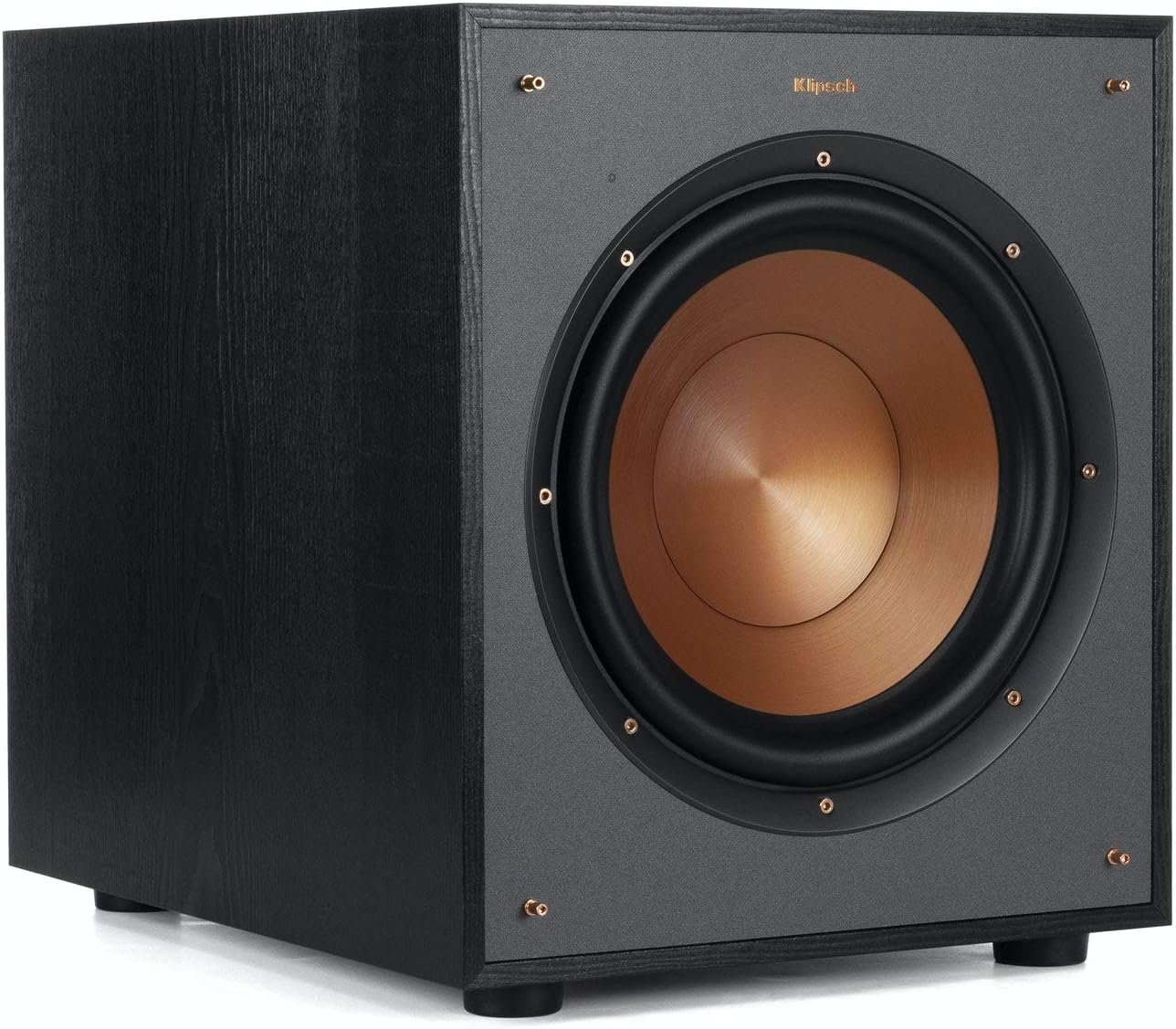 Klipsch R-100SW 10″ Subwoofer, Incredibly Deep Bass and an All-digital Amplifier,14 5″ x 12 5″ x 16 4″ | 10″ front-firing spun-copper woofer with 300W peak power, RCA/LFE input and adjustable bass controls