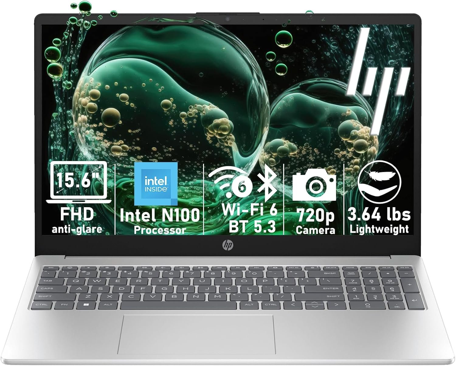 HP 15.6″ FHD Laptop 2026 Edition with Copilot AI, 16GB RAM, 1TB SSD, Intel Processor, Long Battery Life, Lightweight 3.64 lbs, Microsoft 365, Windows 11 for Students & Office