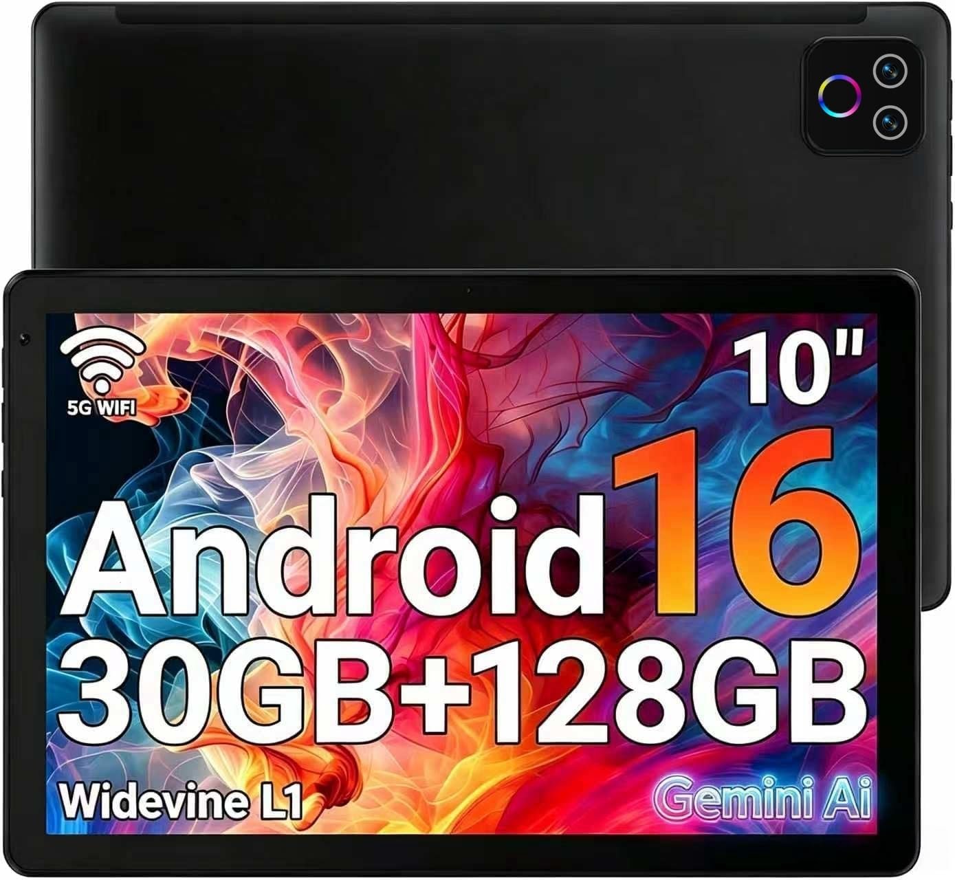 URAO Tablet,10.1″ Android Tablet with Octa-core Processor 30GB RAM 128GB ROM HD IPS Touchscreen 8H Battery, Wi-Fi 6, BT 5.4, Dual Camera, Android 16 Tablets 2026