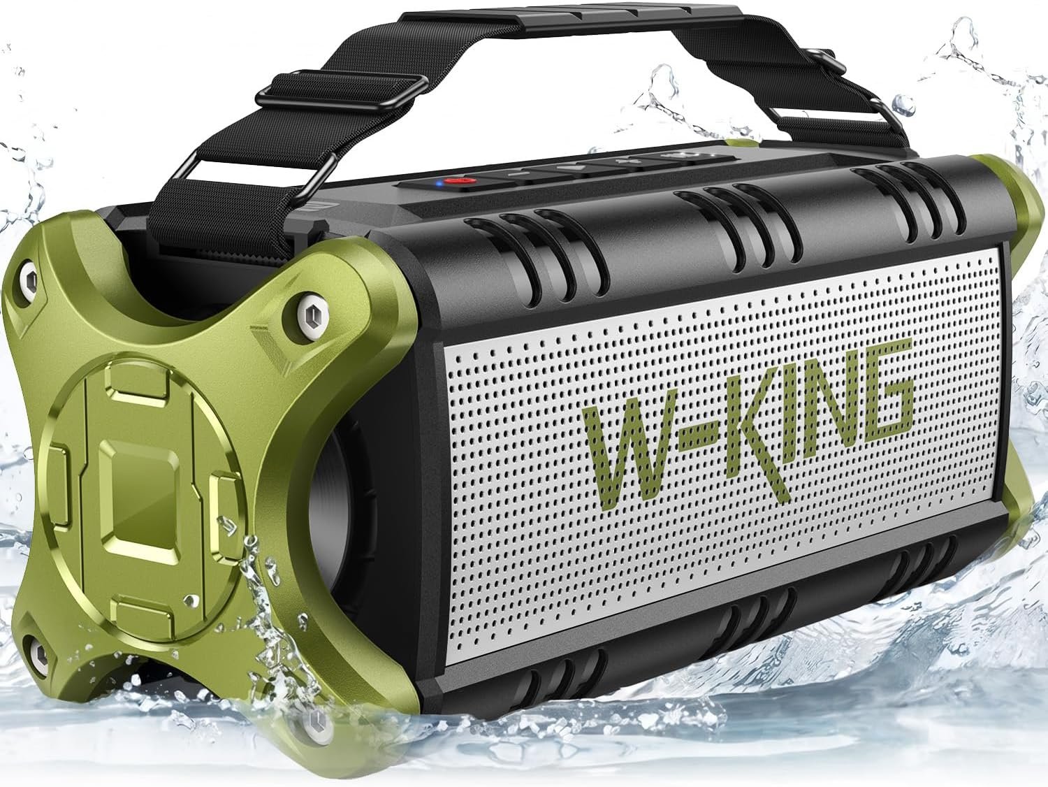Portable Speakers Bluetooth Wireless, 90W Max Loud Outdoor Speaker with 50W Deep Bass, Boombox Sound, IPX6 Waterproof, 40H, EQ, Dual Pairing, Subwoofer *2, TF, Large Speaker for Beach/Garage/Jobsite