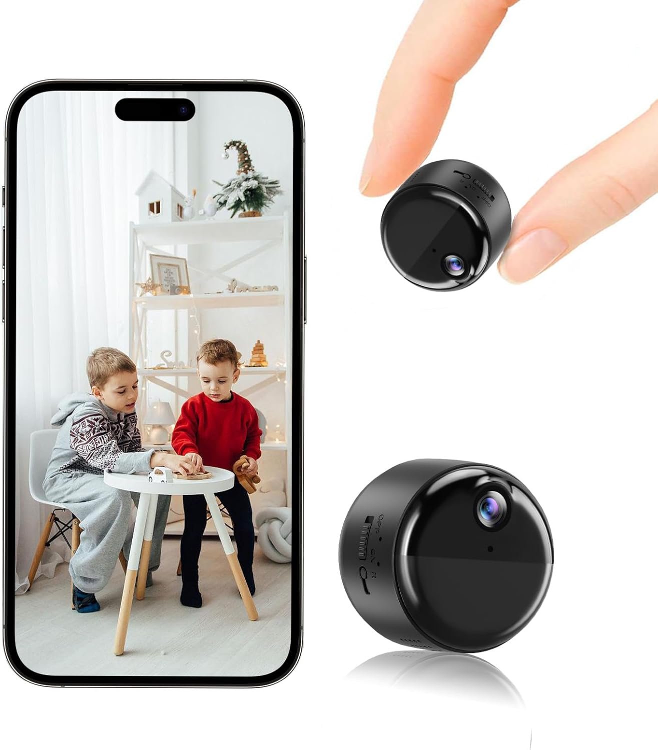 Mini Camera, 1080P Wireless Indoor Security Camera, Upgraded 60-Days Battery Life, Auto Night Vision, PIR Motion Detection, Support 5G Wi-Fi, Remote Viewing for Baby Pet Monitoring and Home