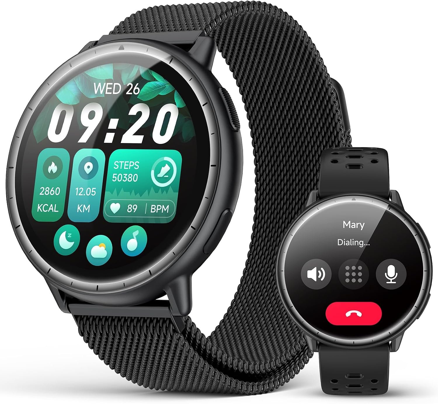 GPS Smart Watch for Men Women, 1.32″ AMOLED Built-in GPS Fitness Tracker with Bluetooth Calls, 5ATM Waterproof, 110+ Sports Modes, 24/7 Heart Rate/SpO2/Sleep Monitor, Barometer, for Android & iOS