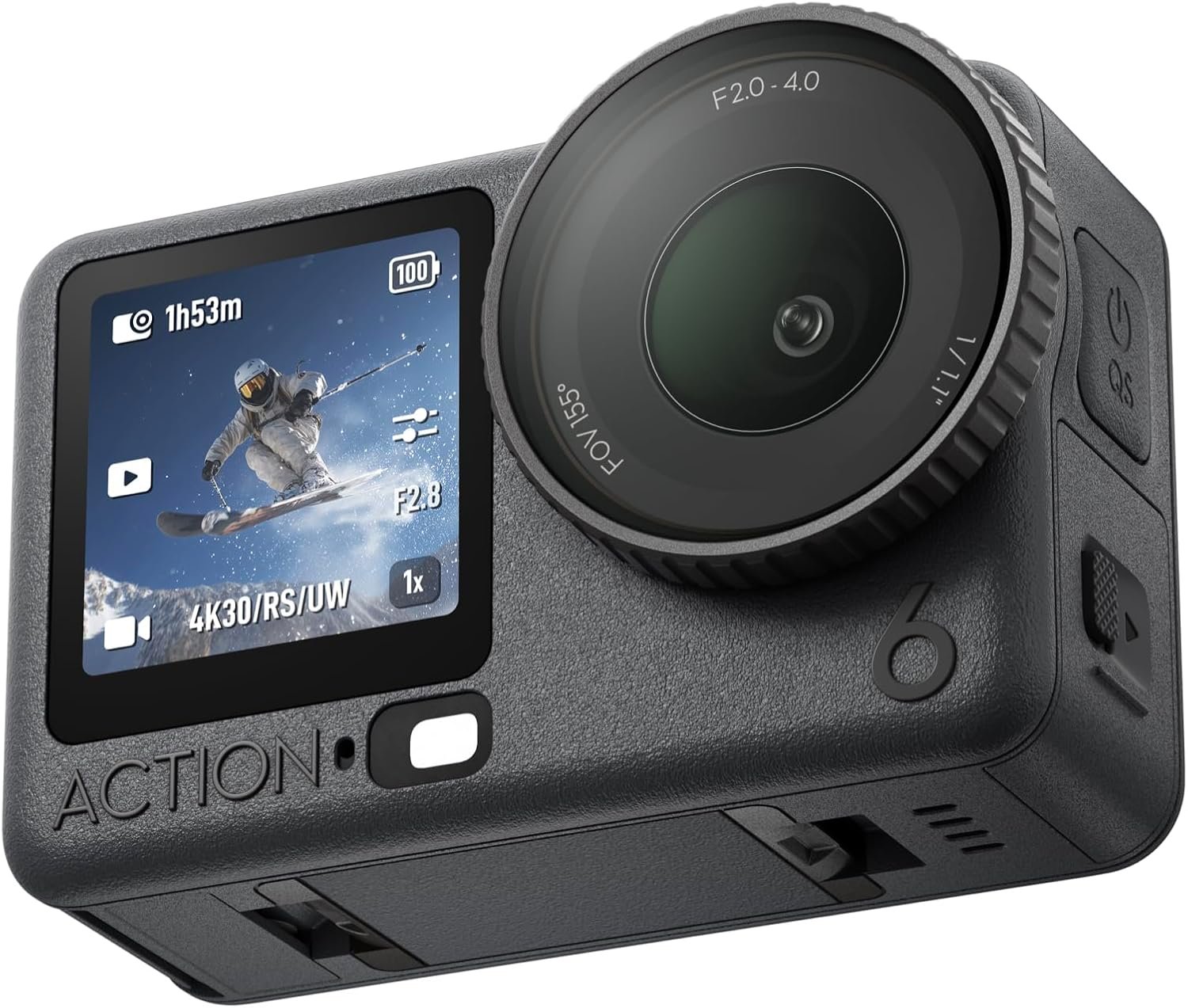 DJI Osmo Action 6 Essential Combo, 8K Waterproof Action Camera with 1/1.1″ Square Sensor, Variable Aperture of f/2.0–f/4.0, Rocksteady 3.0, Cold-Resistant, 4hrs Battery, 50GB Storage, Vlogging Camera