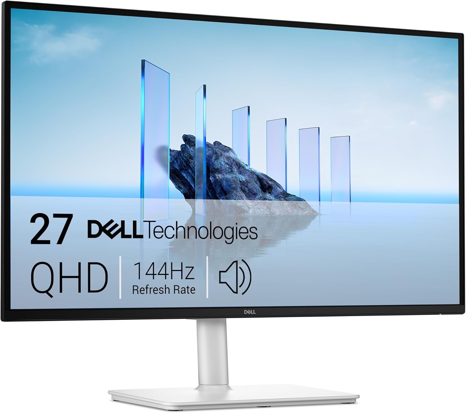 Dell 27 Plus QHD Monitor – S2725DSM – 27-inch QHD (2560×1440) 144Hz 1ms Display, 2 x 3W Speakers, HDMI/DisplayPort 1.4 Connectivity, Height/Tilt/Pivot/Swivel Adjustability, AMD FreeSync – Ash White