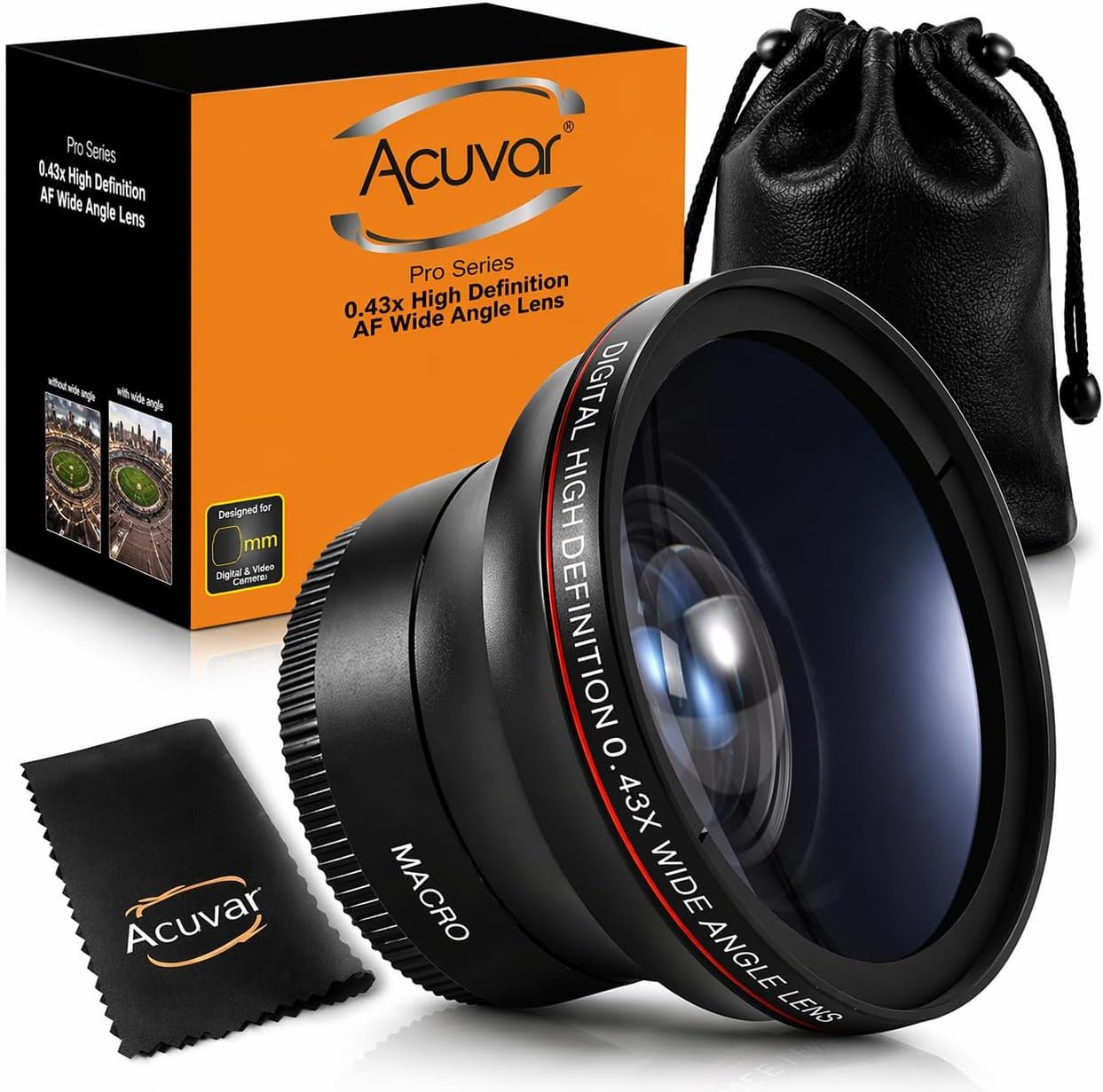 Acuvar MM 0.43x Professional HD Wide Angle Camera Lens with Macro Portion DSLR Cameras – Wide Angle, Macro, Photo, Video Lens (67MM)