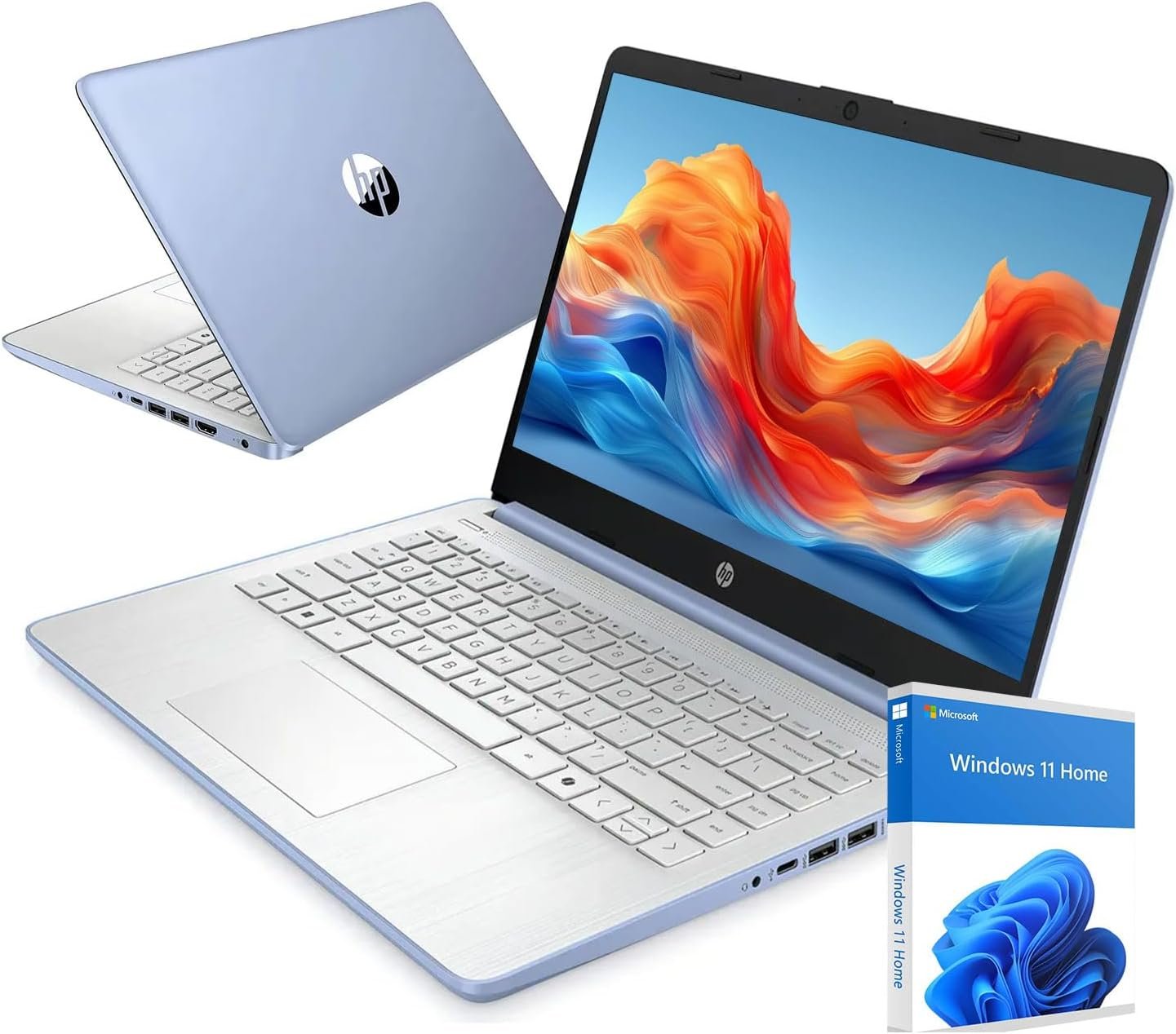 HP Ultrabook 14 Laptop Computer Business Study & Home 2026, MS Office for The Web + Win11 Home, Quad-Core Intel CPU, 4GB, 128GB SSD, WiFi 6