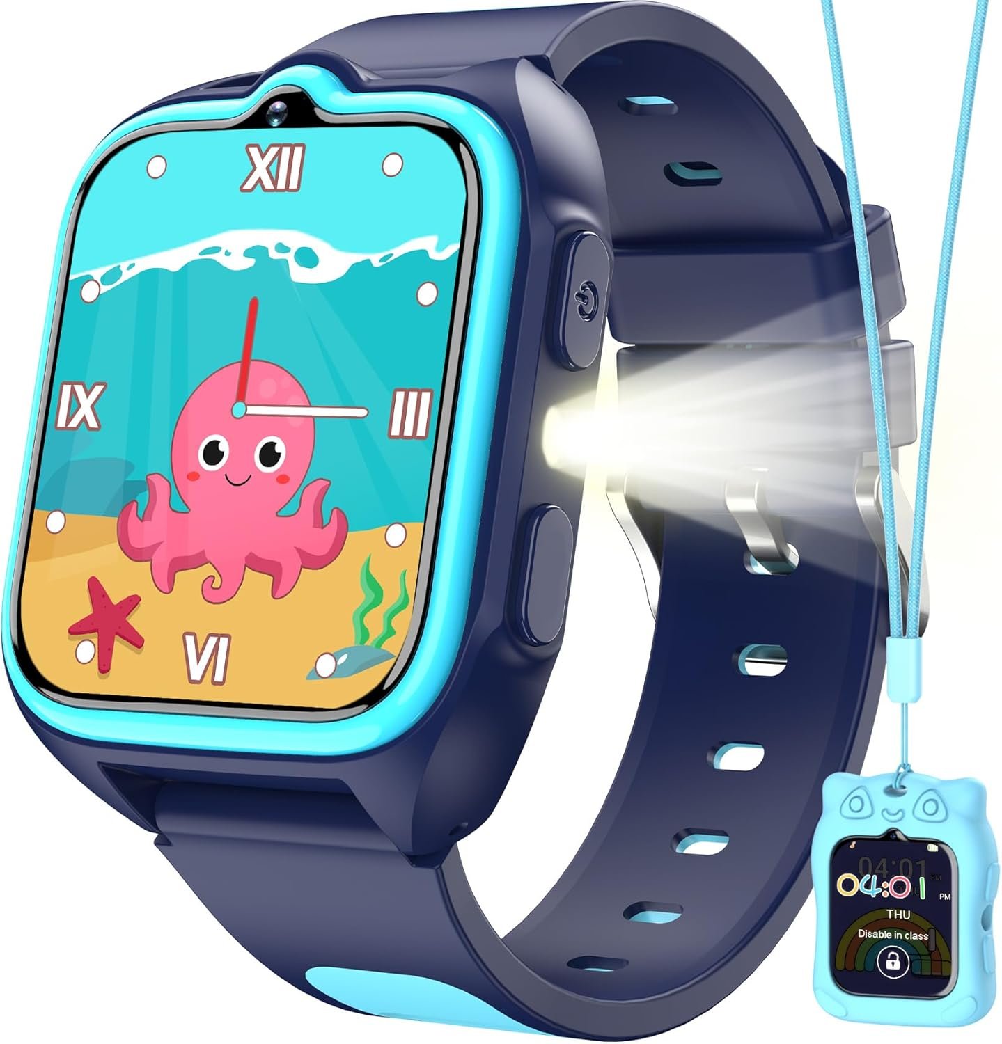 Blackview Kids Smart Watch with 32 Puzzle Games, HD Camera & Video Recording, 1.75″ Touch Screen, Flashlight,Music Player, Pedometer, Alarm Clock,Stopwatch,Kids Watch for Boys Ages 4-12