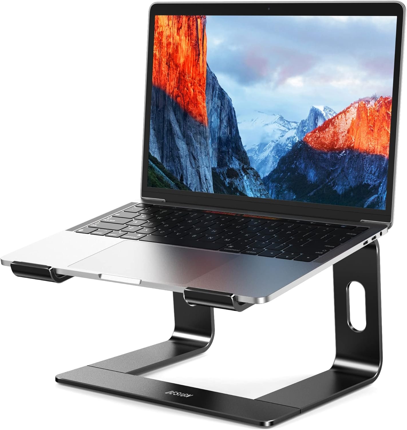 BESIGN LS03 Aluminum Laptop Stand, Ergonomic Detachable Computer Stand, Notebook Riser, Laptop Mount Compatible with Air, Pro, Dell, HP, Lenovo More 10-15.6″ Laptops, Black