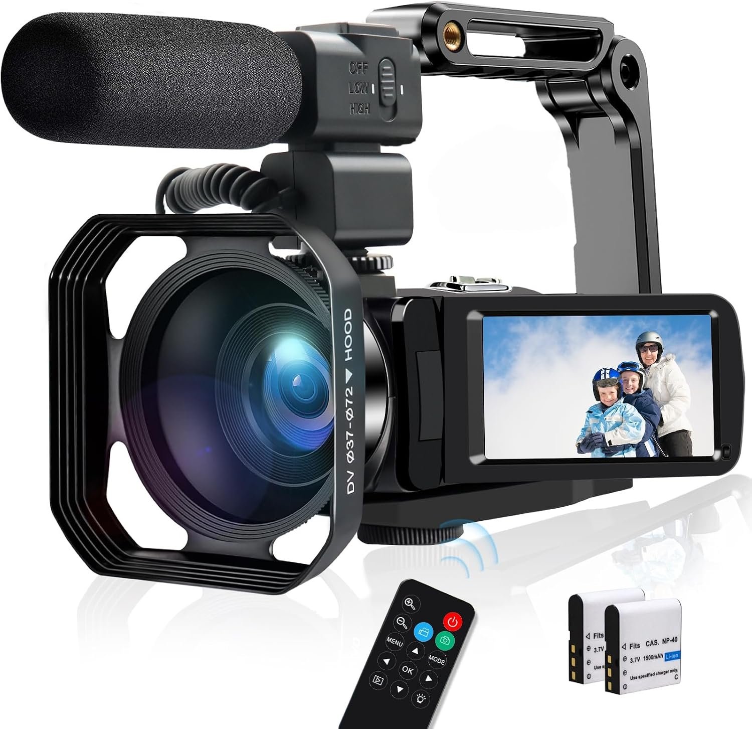 4K Video Camera Camcorder 48MP 30FPS IR Night Vision WiFi Camera Recorder, 18X Digital Zoom 3″ Touch Screen Vlogging Camera for YouTube with Microphone, Lens Hood, Stabilizer, Remote Control