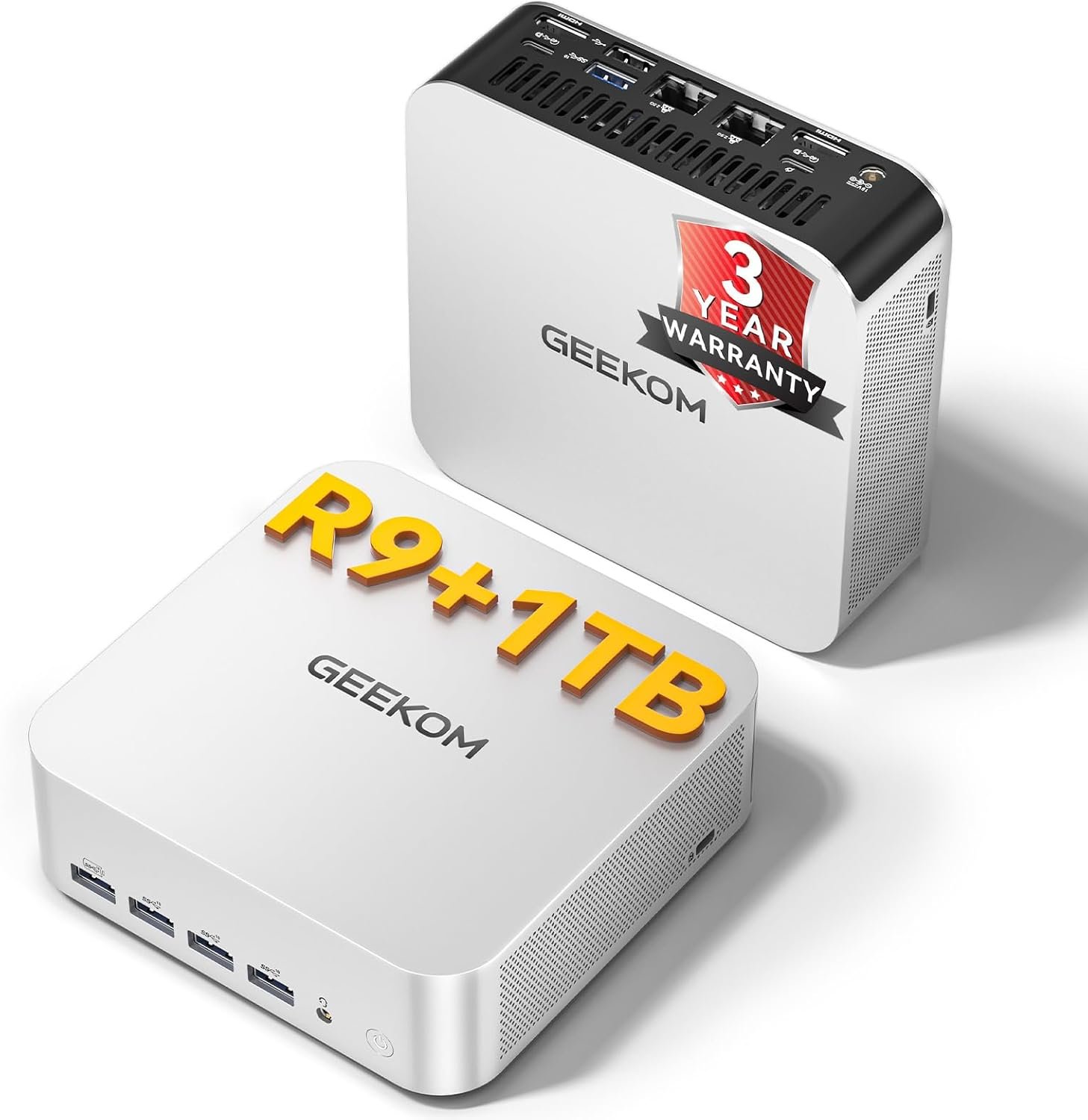 GEEKOM [2026 Edition Multitasking Mini PC AI A7 MAX with AMD Ryzen 9 7940HS(Beats 8745HS) 16GB DDR5 &1TB SSD(Expandable) Radeon 780M Gaming Mini Desktop Computers for Creator&Office|3-Year Coverage