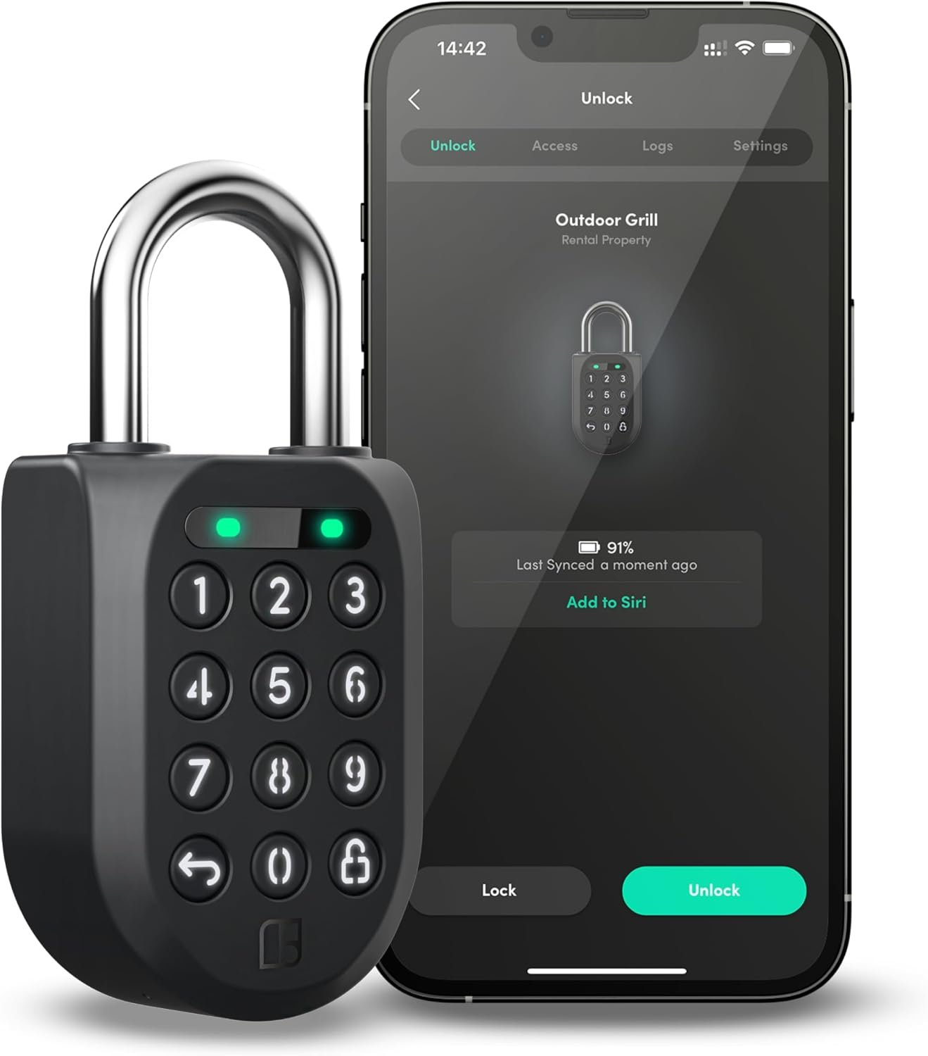igloohome New Smart Padlock 2 (SP2), The Toughest Smart Padlock – Share Access from Anywhere with the Mobile app (iOS/Android) – No WiFi Needed, Waterproof & Rechargeable