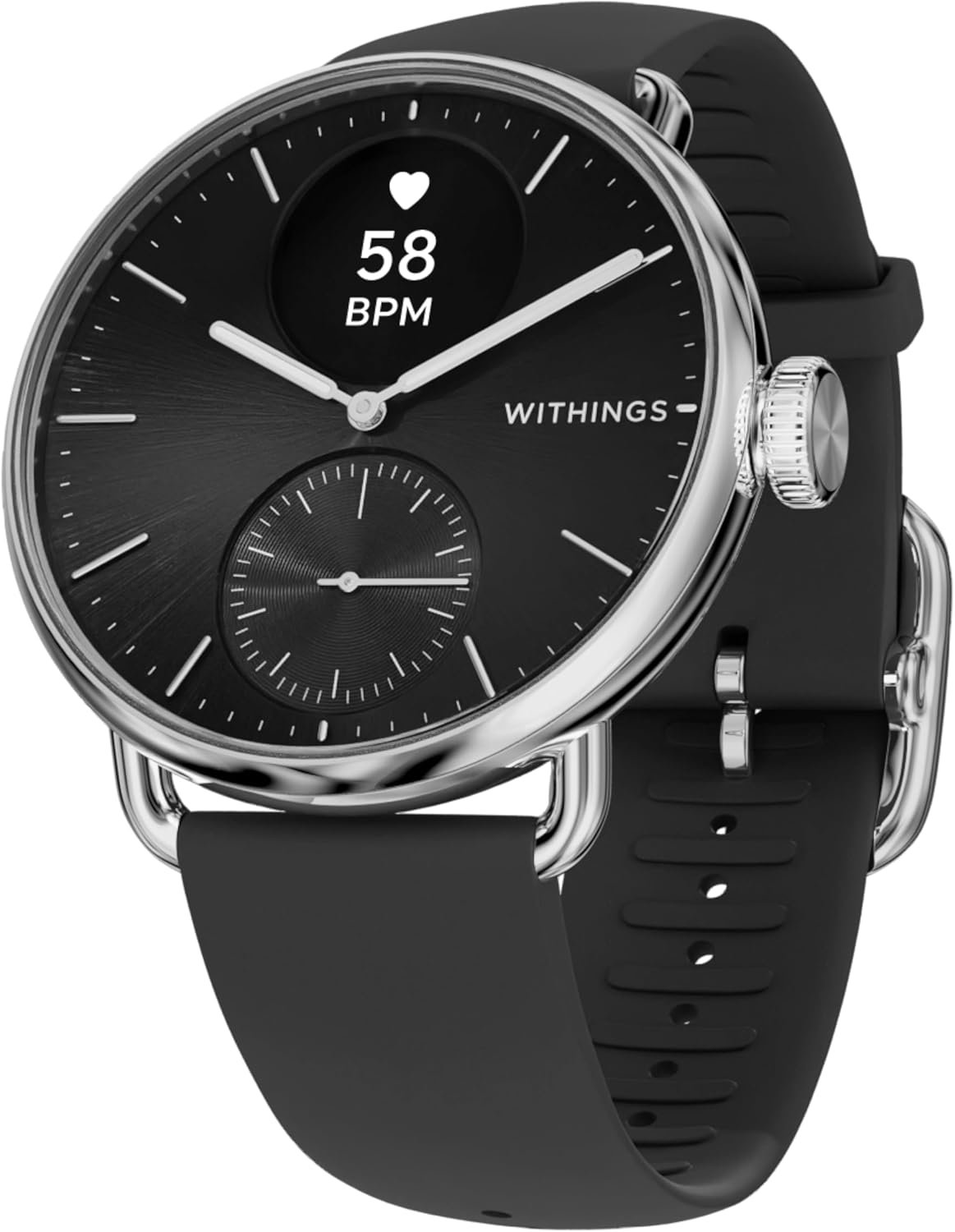 WITHINGS ScanWatch 2 – Hybrid Smart Watch, Heart Rate Monitoring, Fitness Tracker, Cycle Tracker, Sleep Monitoring, GPS Tracker, 30-Day Battery Life, Android & Apple Compatible, HSA/FSA