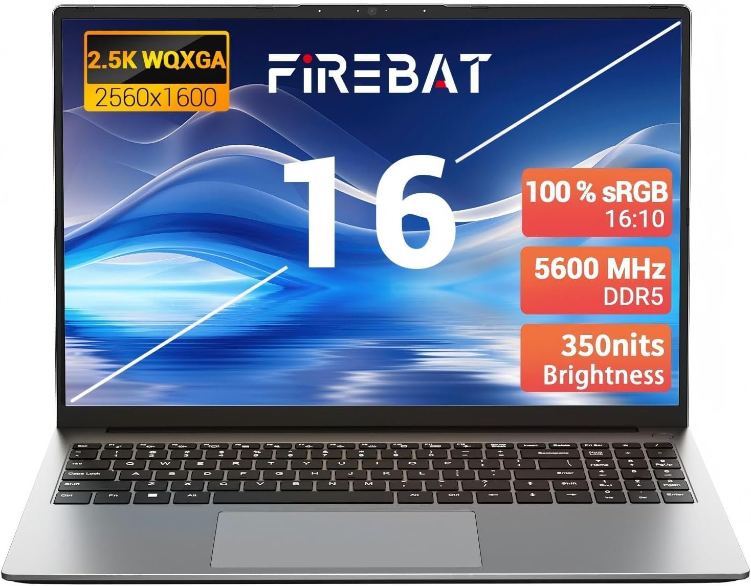 Laptop Computer Ultrabook, 16in Quad HD, 4.9GHz AMD Ryzen H 255, Radeon 780M Graphics, 16GB DDR5 5600MHz RAM,512GB M.2 PCIe SSD, TF Card Slot, Portable Gaming/School/Business Notebook Computer