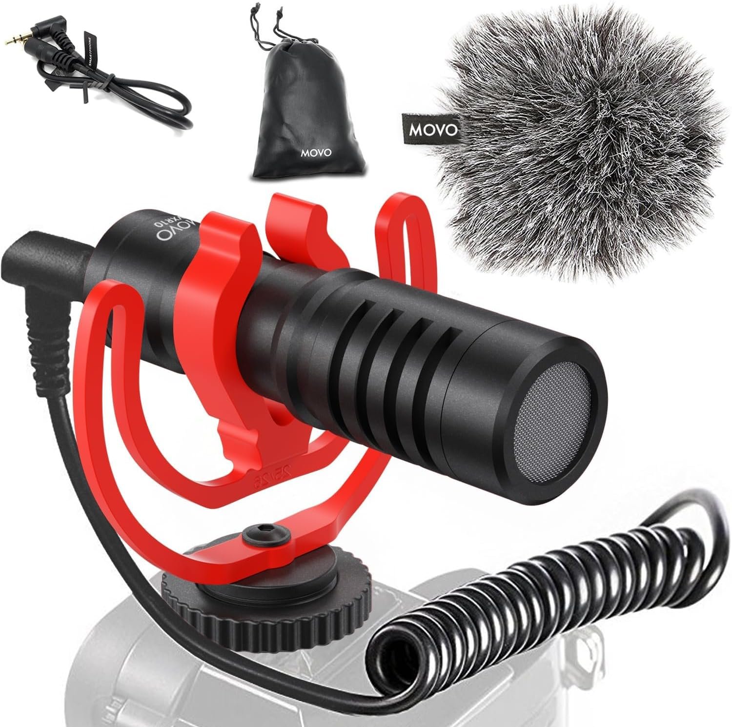 Movo VXR10 Universal Shotgun Mic for Camera | Camera Microphone for DSLR, iPhone, Android – Directional Shotgun Mic for Canon, Nikon, Sony – Vlogging & Video