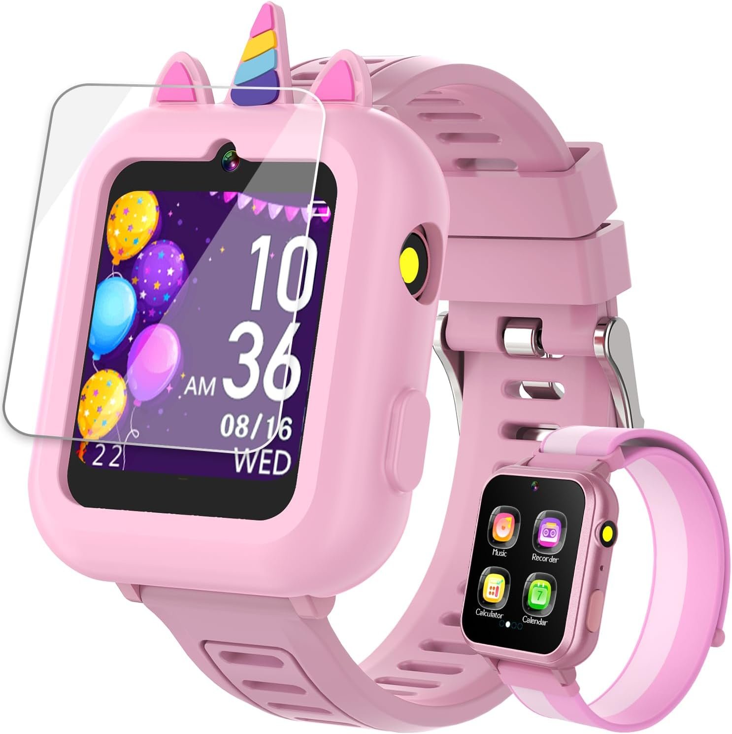 Smart Watch for Kids with 39 Games,Camera,Video,Music Player,Recorder,Alarm,Pedometer,Flashlight,Stopwatch,HD Touch Screen,Borthday Gift Toy for Girls Ages 3-12(Pink)