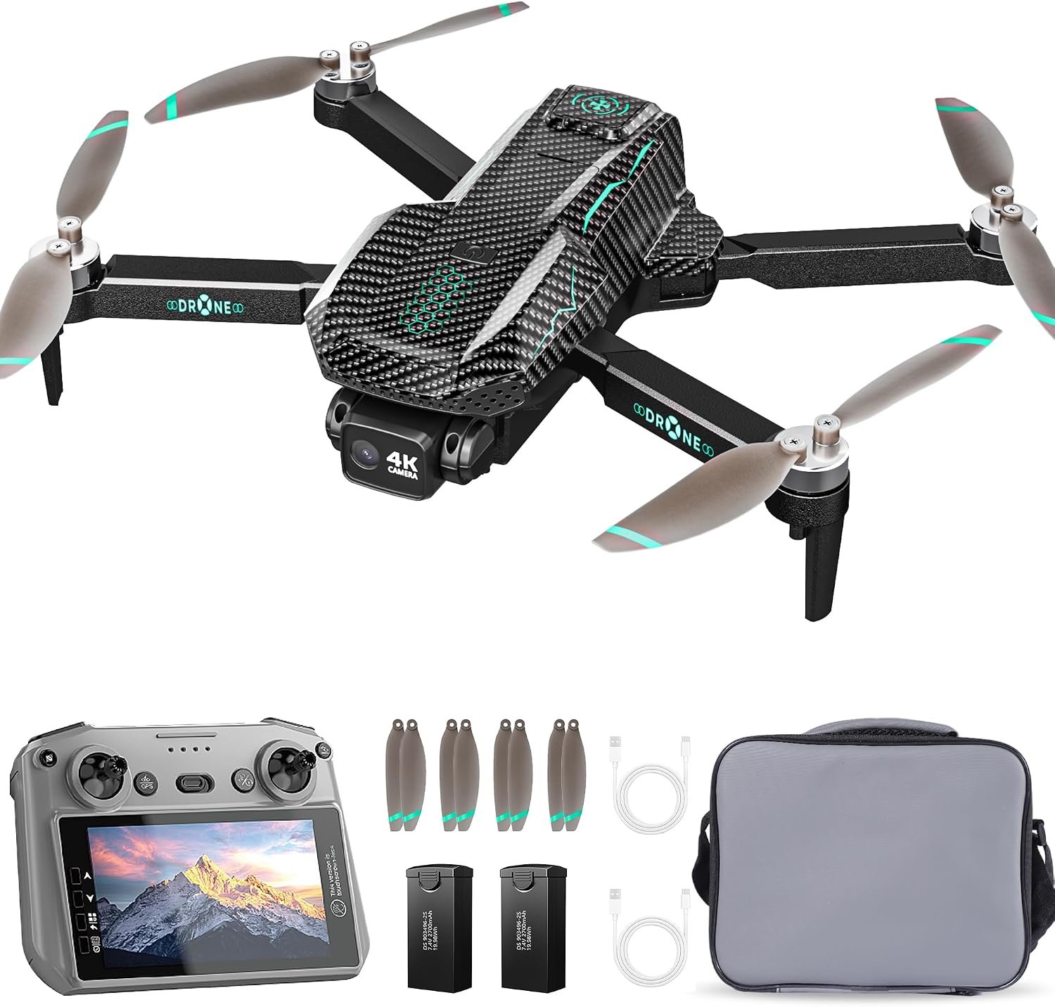 GPS Drone with 4K Camera for Adults, FPV RC Quadcopter, 5-inch LCD Tablet Screen, Auto Return, GPS Follow, Circle Fly, 60-min Flight Time,Brushless Motor, Lightweight Foldable Drone for Beginners