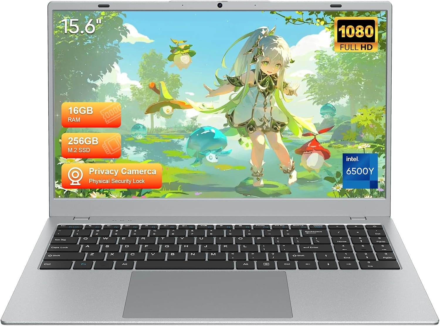 15.6″ Full HD Laptop with 16GB RAM 256GB SSD,Laptop Computer, Dual-core 6500Y Processor Up to 3.4GHz,WiFi5,USB-C, Poratable Business and Student Laptops,Sliver