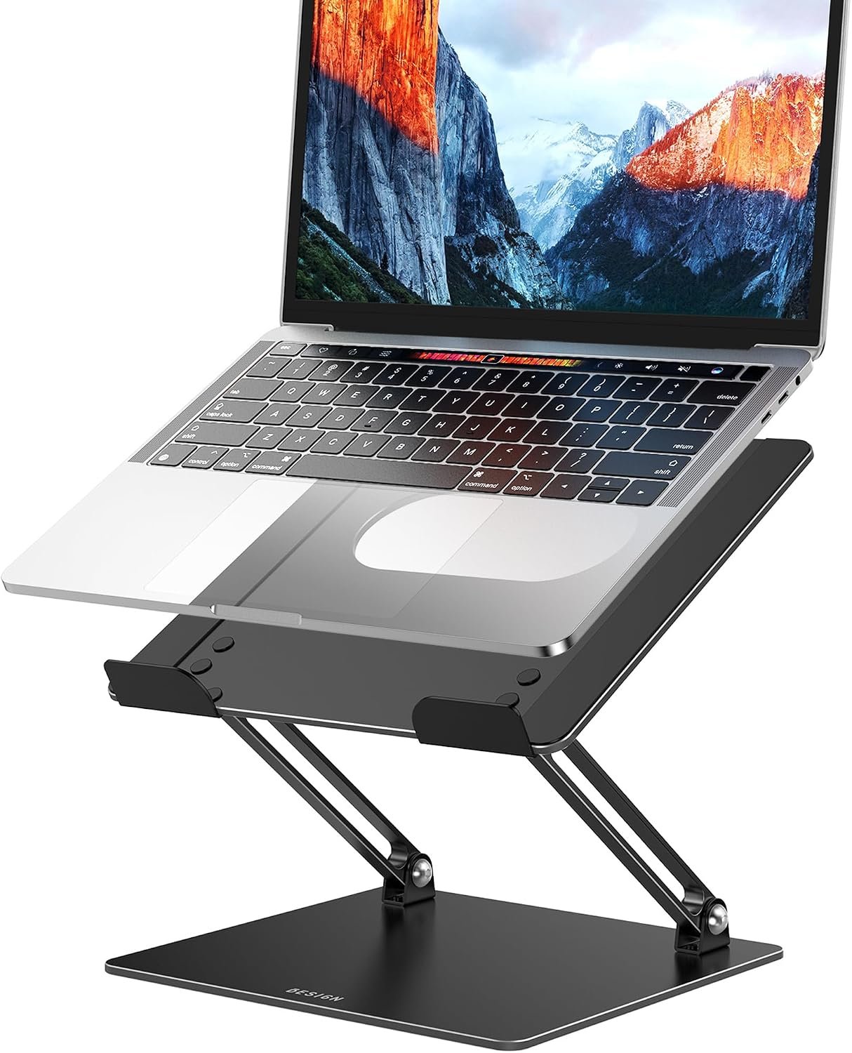 BESIGN LS10 Laptop Stand for Desk, Ergonomic Adjustable Notebook Tablet Stand, Foldable Laptop Riser, Portable Desktop Book Stands, Computer Holder Compatible with 10-14″ Laptops, Black