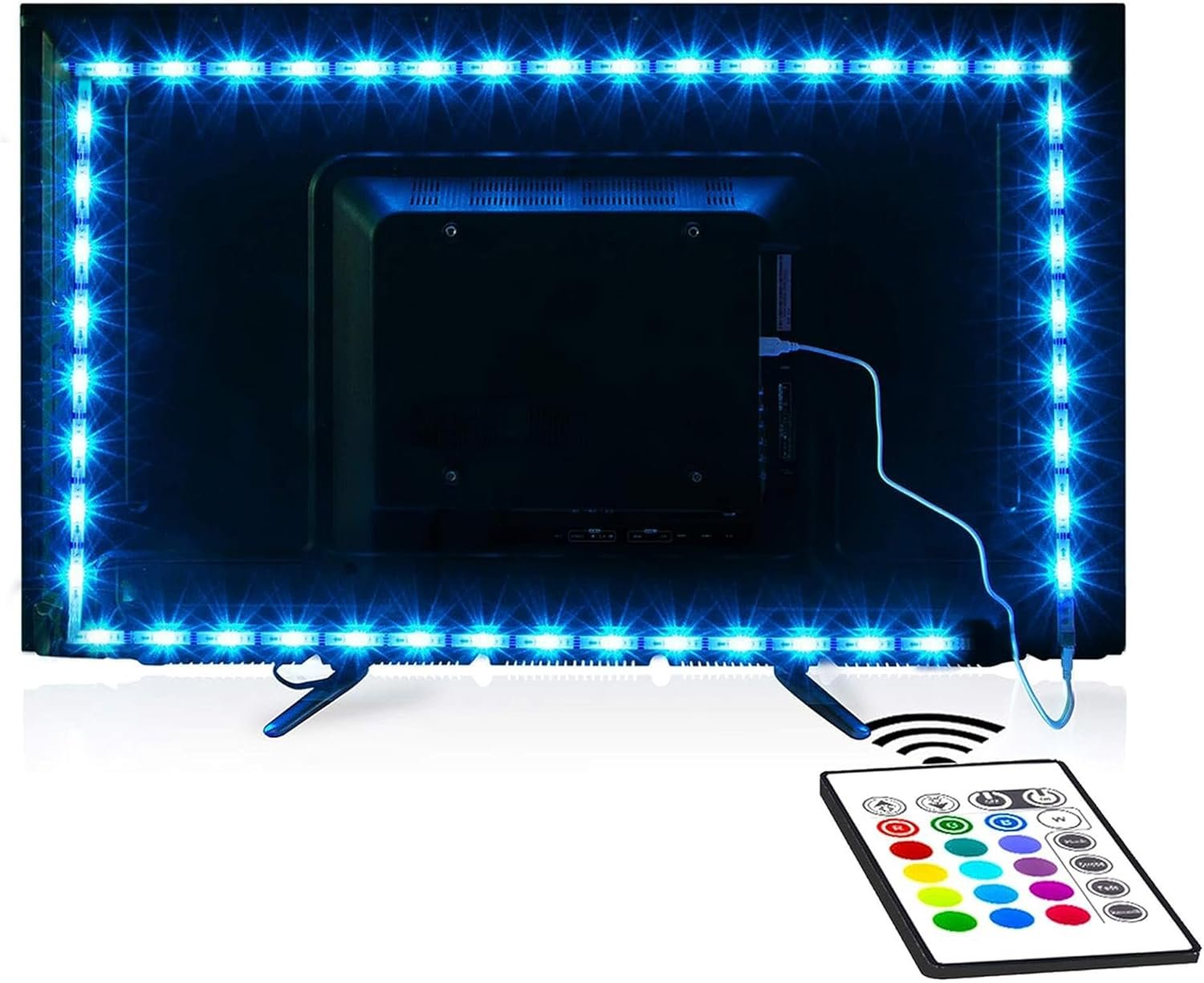 maylit Tv Led Backlight, 8.2ft Led Strip Lights for 40-60in Tv, USB Powered Tv Lights kit with Remote, RGB Bias Lighting for Room Decor