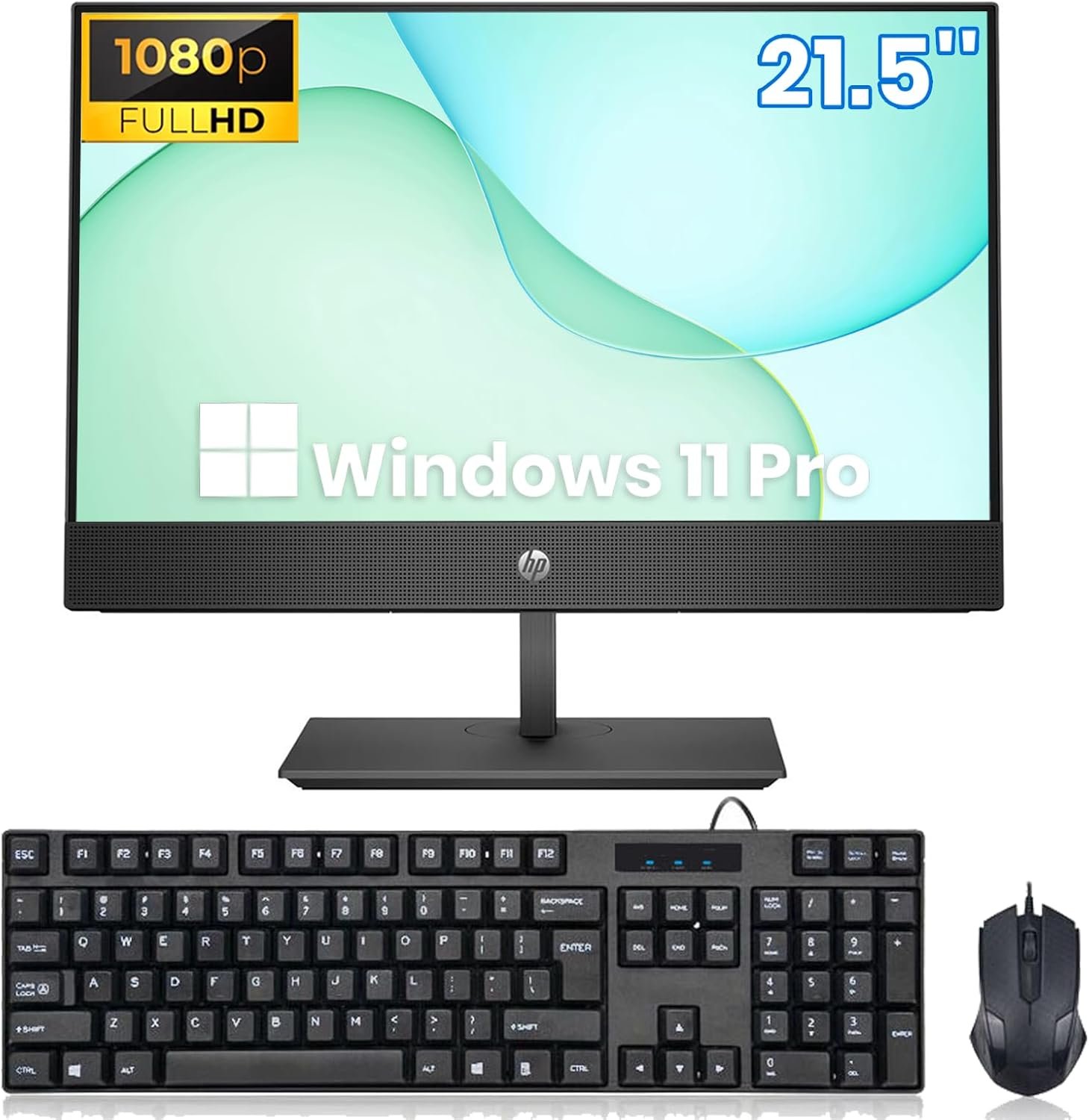 HP ProOne 600 G4 All-in-One Desktop Computer PC, 21.5-inch FHD Monitor, Intel Core 8th Gen 3.6GHz, 8 GB RAM, 256 GB SSD, WiFi, Windows 11 Pro (Renewed)