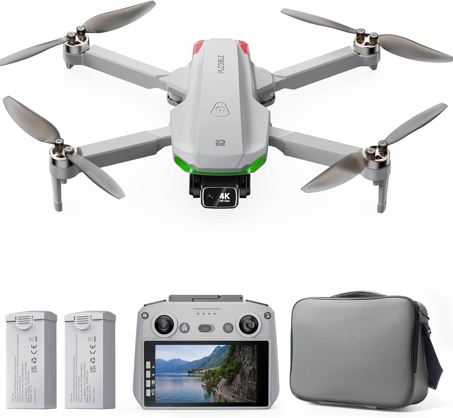 Drone with EIS 4K Camera for Adults, GPS Drone with 5.0″ Screen on Controller, 70 Mins Flight, Long Range Transmission, AI Track&Orbit Mode, Follow Me, Auto Return, Lightweight and Foldable RC Drones for Beginner Toy Gifts, Under 249g