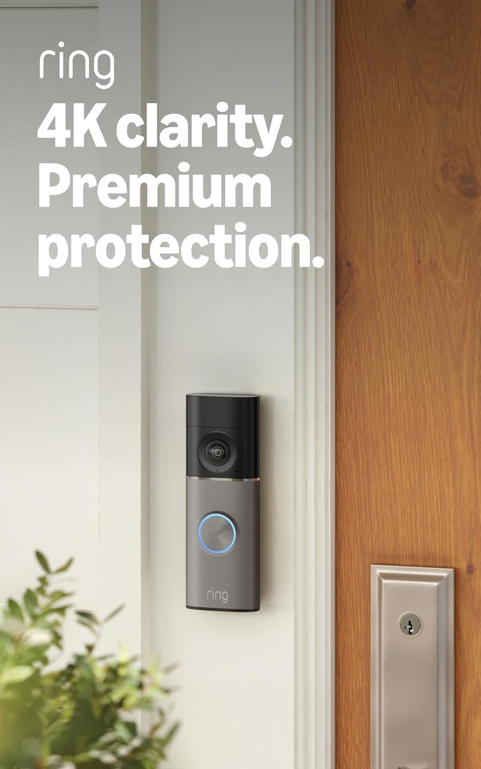 Ring Battery Doorbell Pro (newest model), Retinal 4K with wide-angle video, up to 10x Enhanced Zoom, Night Vision, and Quick Release Ultra Battery Pack, Deep Silver