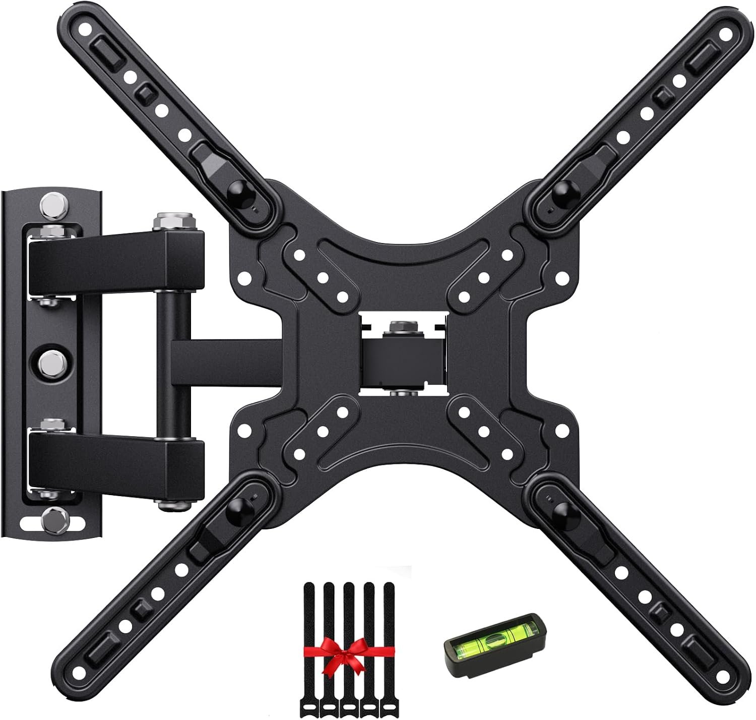 TV Wall Mount for Most 14-60 Inch TVs, Full Motion TV Mount with Perfect Center Design, Extension Tilt Swivel TV Mount Articulating Mount Max 400x400mm