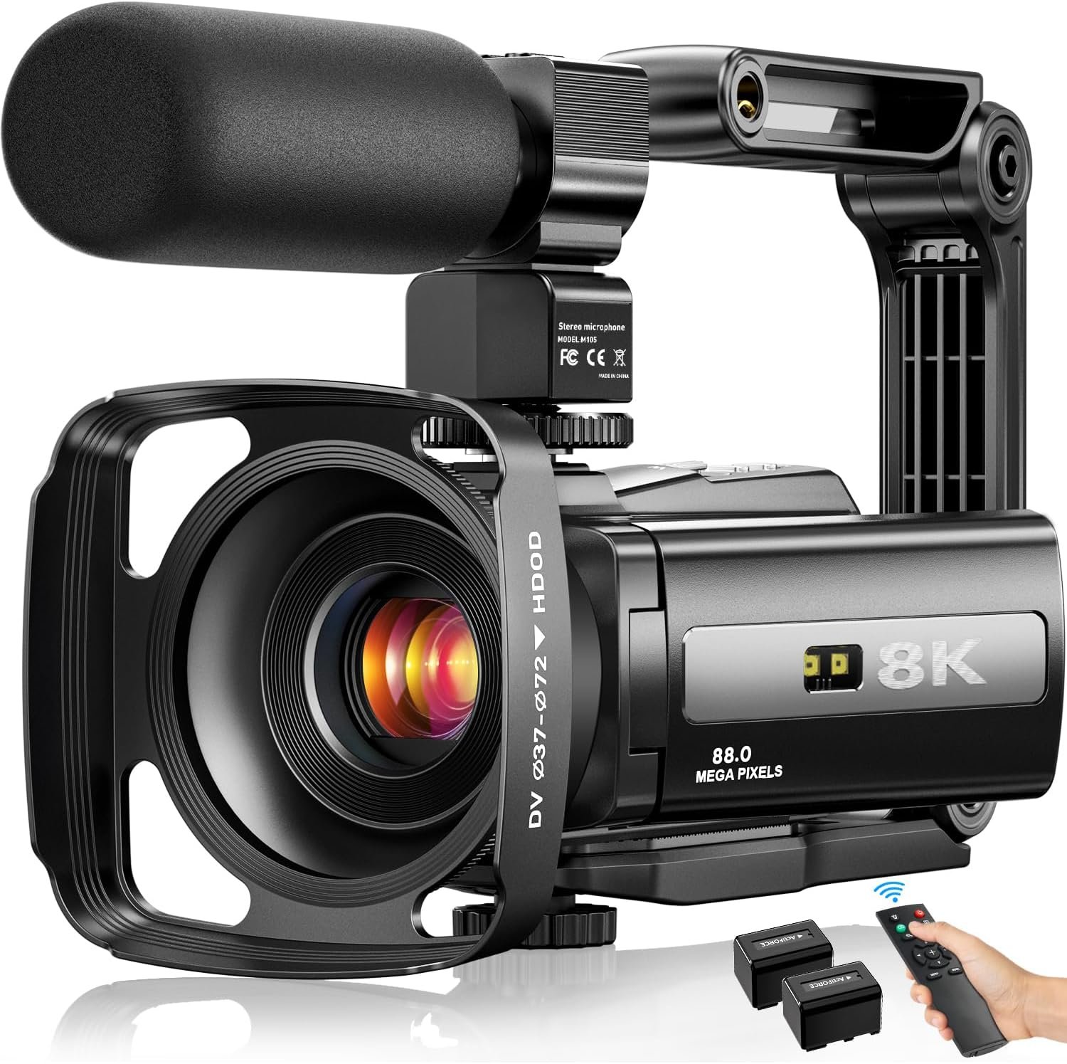 FlyFrost 8K Video Camera 88MP UHD WiFi Vlogging Cameras for YouTube 18X Digital Zoom IR Night Vision 3.0” Touch Screen Camcorder with Microphone, Lens Hood, Stabilizer, Remote, Two Batteries