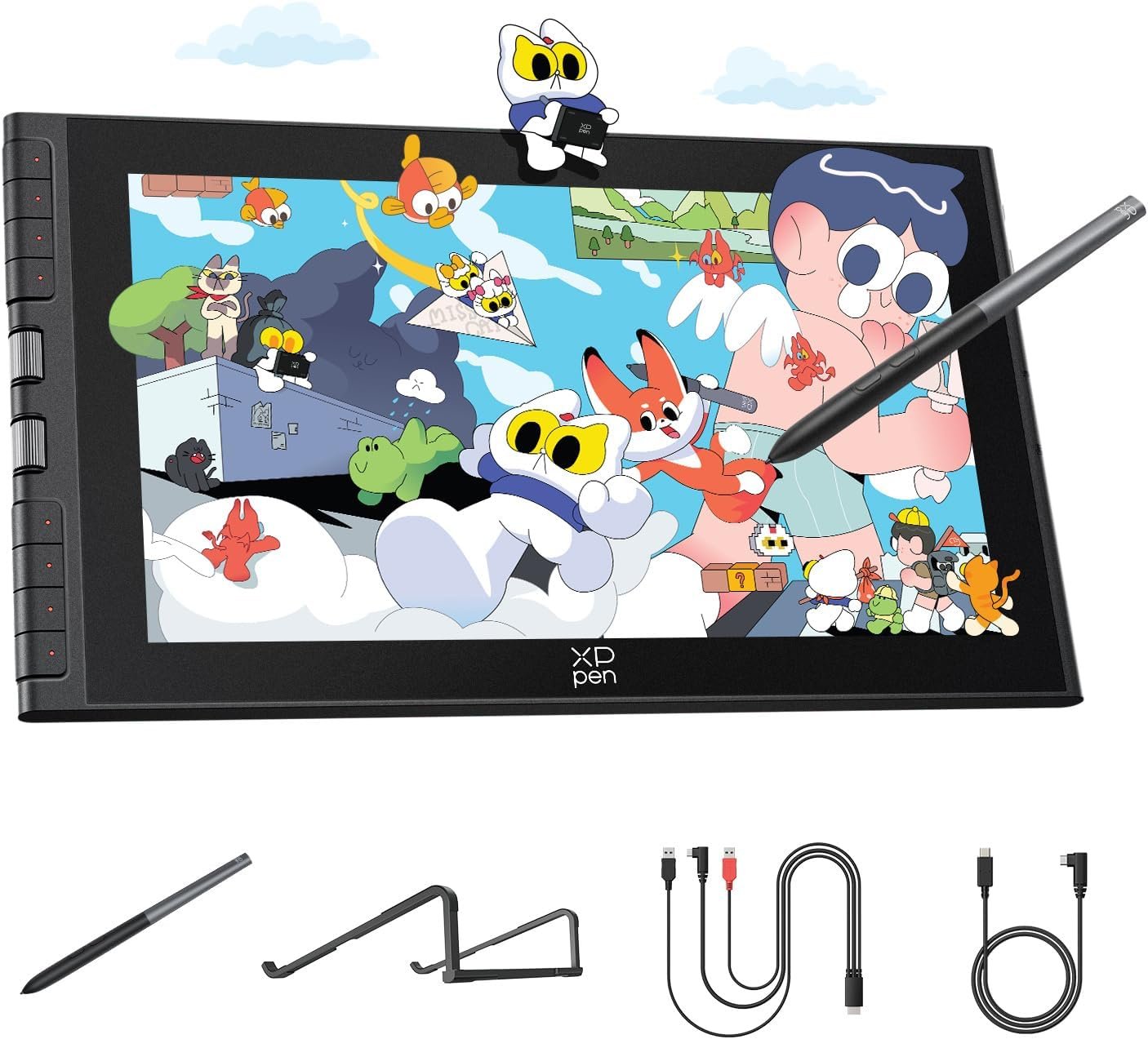 XPPen Artist 12 3rd 11.9″ Drawing Tablet with Screen | X4 Pen 16K Pressure | Dial Wheels+8 Keys | AG Etched Glass Portable Art Drawing Tablet Compatible with Windows/macOS/Android/ChromeOS/Linux