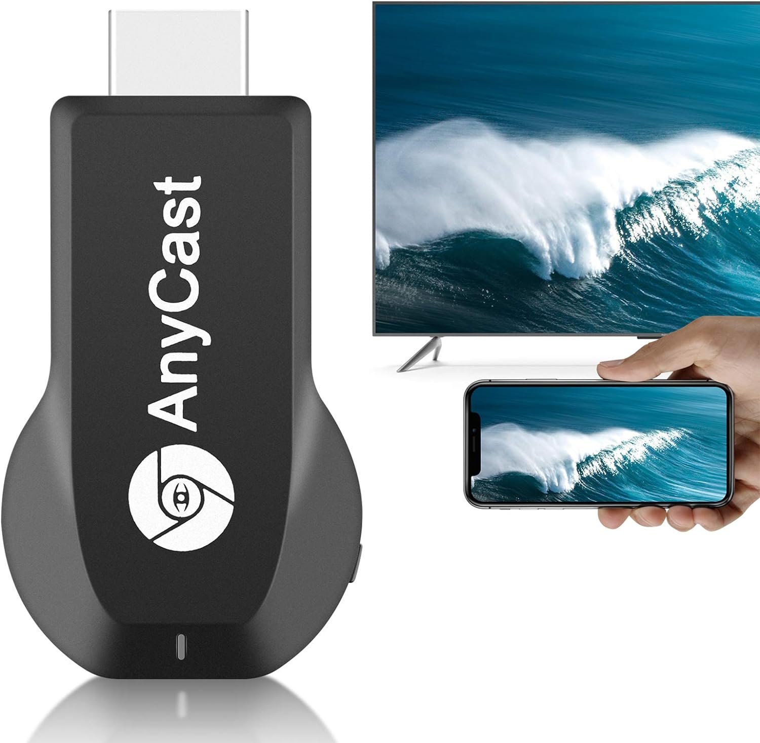 Wireless Screen Mirroring Adapter HDTV WiFi Display 4K HD Video Streaming Dongle for TV/Projector/Monitor, AirPlay & Miracast Receiver for iPhone/iPad/Android/Laptop, Home and Business