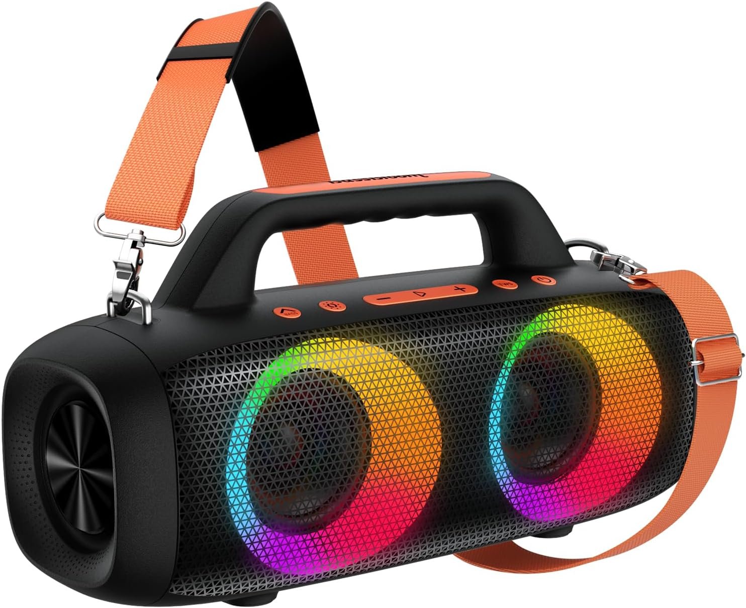 BassBloom Roar 1 Portable Bluetooth Speaker, 60W Powerful Sound with JIKE Bass, IPX6 Waterproof, 24H Playtime, Bluetooth 5.4, TWS Pairing, RGB Party Lights, for Travel Outdoor Camping and Beach
