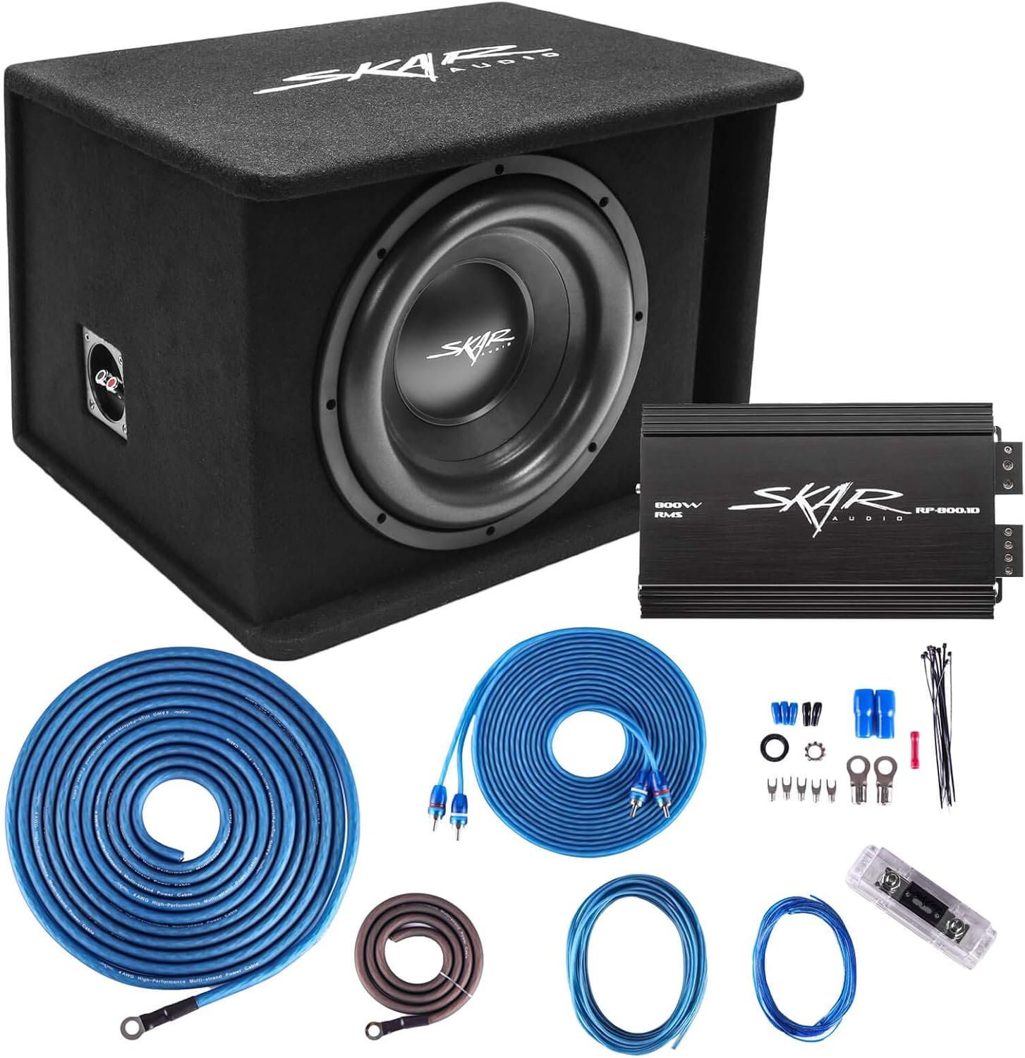Skar Audio Single 12″ Complete 1,200 Watt SDR Series Subwoofer Bass Package – Includes Loaded Enclosure with Amplifier