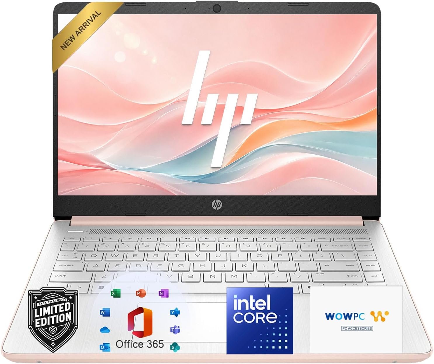 HP 14 inch Laptop, 2026 Edition, Intel N150 CPU, 128GB SSD, 4GB RAM, High Performance, Ultra-Quiet Design, Long Battery Life, Win 11 with Microsoft 365