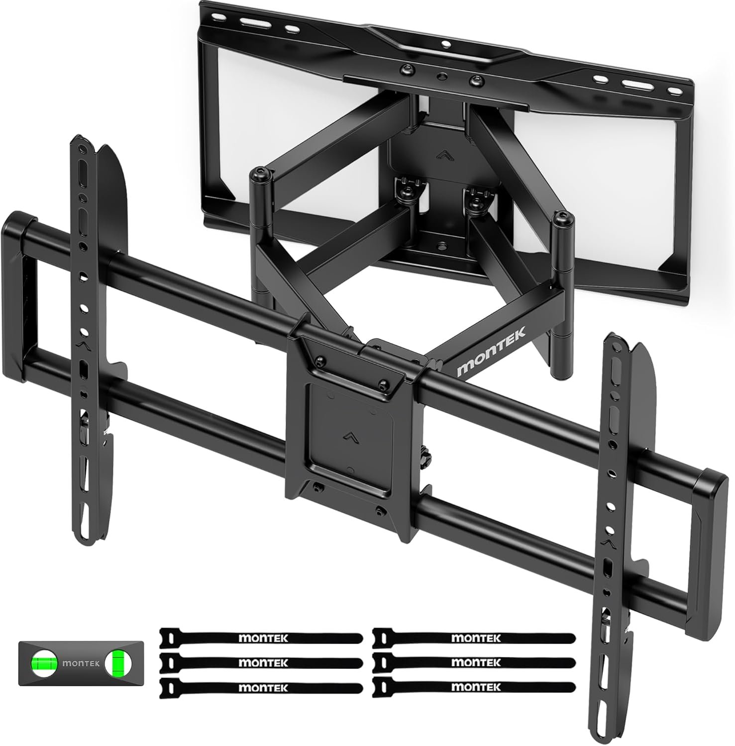 monTEK Heavy Duty TV Wall Mount for 37-90 inch TV up to 165lbs, 4X Load Tested, Full Motion with Dual Articulating Arms, Tool-Free Tilt, Swivel & Extend, VESA 200×100 to 600×400, Fits 12“/16″ Studs